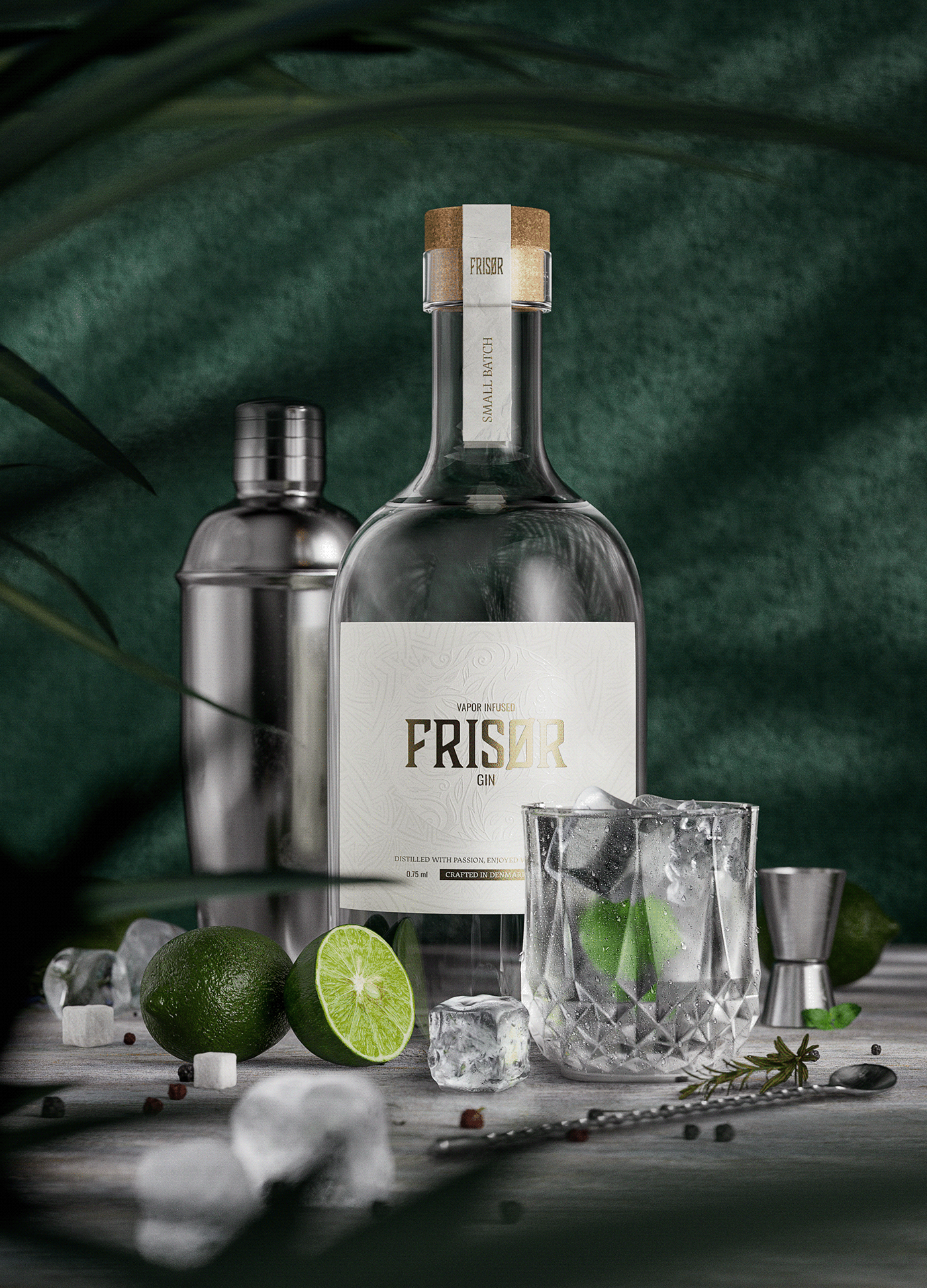 Frisør Gin | Full CG — Изображение №5 — Брендинг, 3D на Dprofile