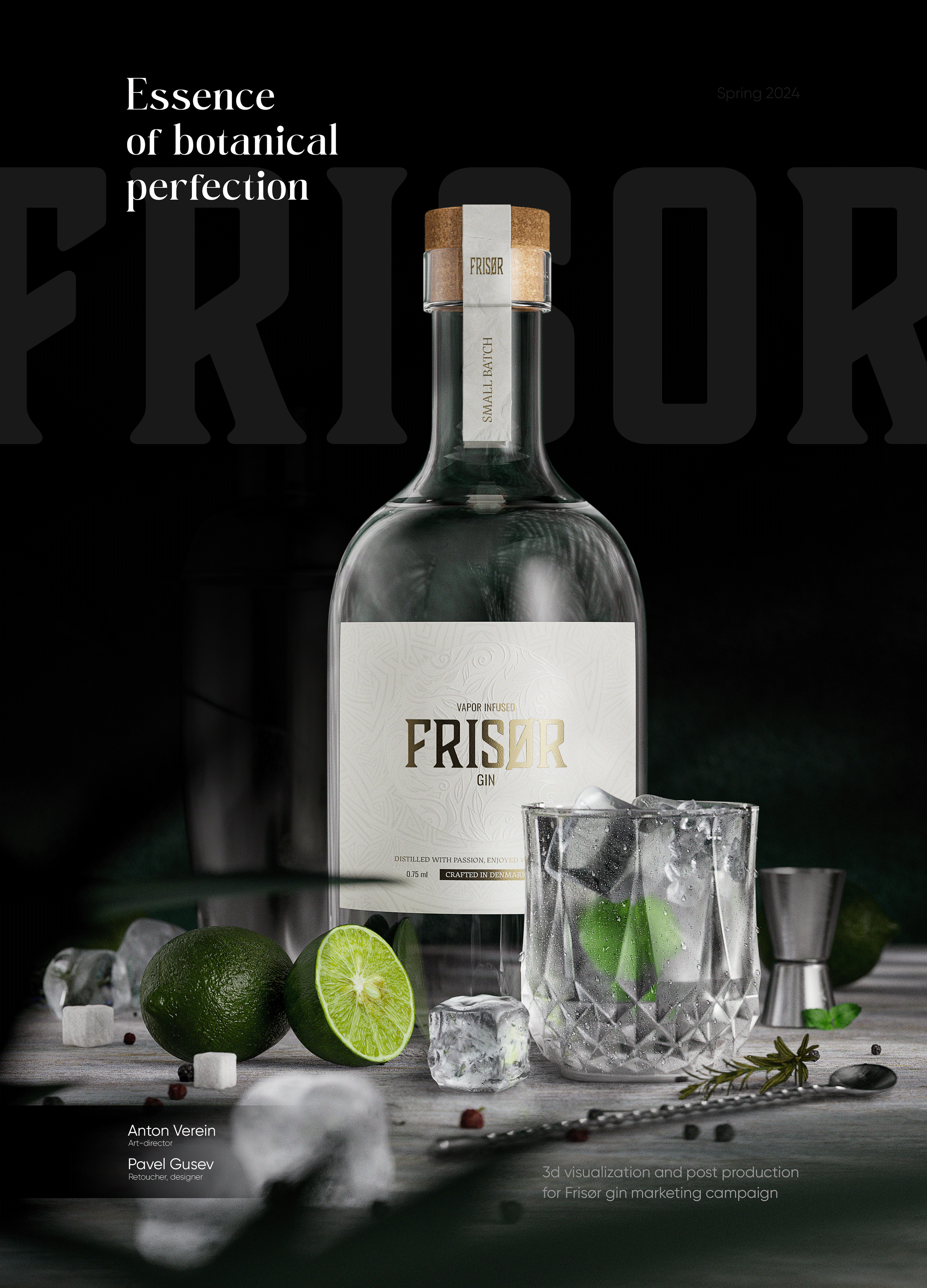 Frisør Gin | Full CG — Изображение №1 — Брендинг, 3D на Dprofile