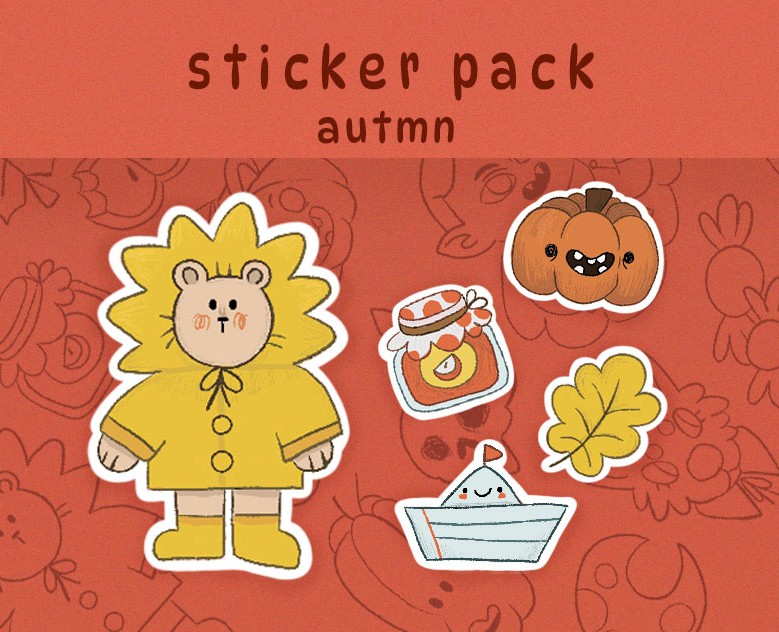 ОСЕННИЙ СТИКЕРПАК — Брендинг, Иллюстрация на Dprofile
