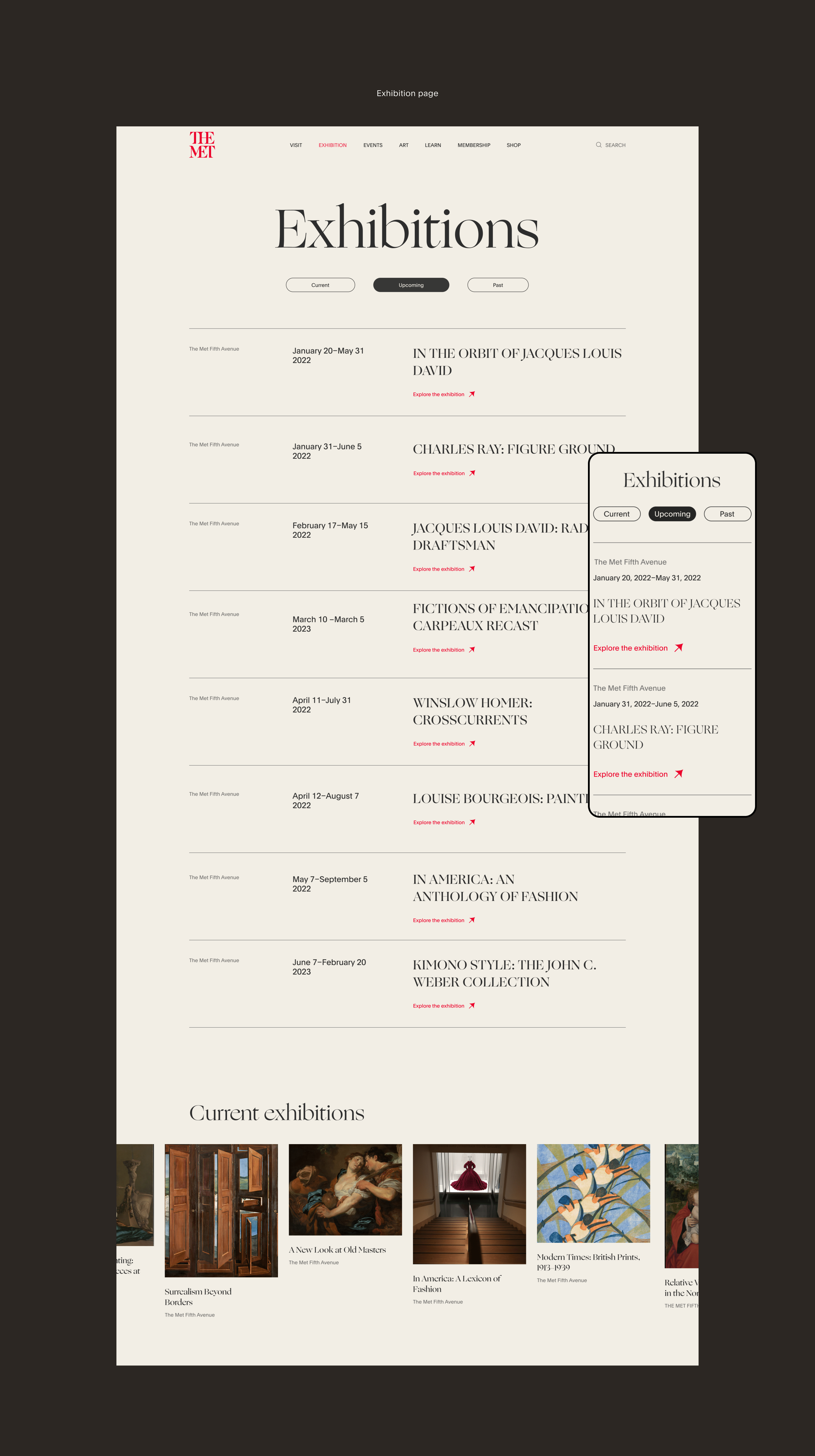 The Met Museum of Art - redesign concept — Изображение №6 — Интерфейсы, Анимация на Dprofile