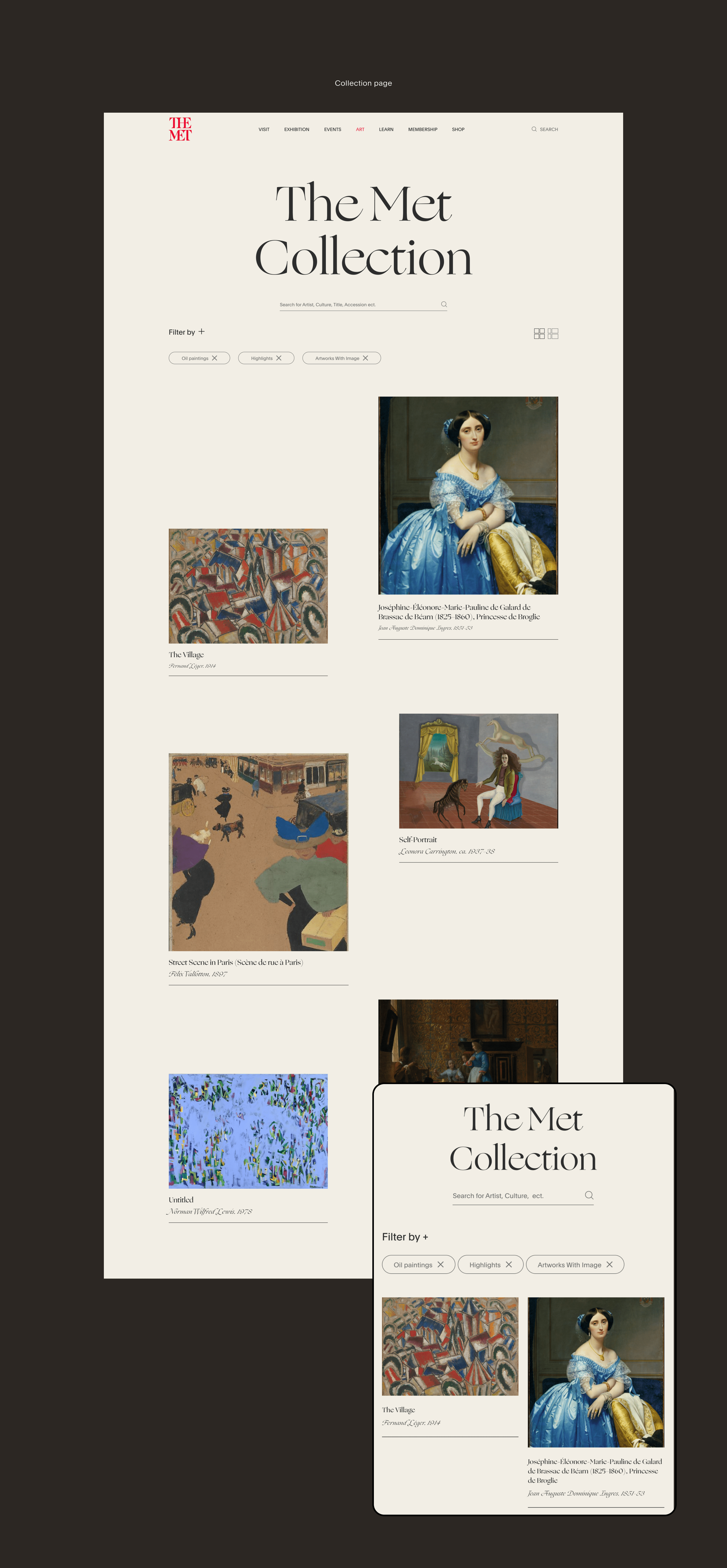The Met Museum of Art - redesign concept — Изображение №8 — Интерфейсы, Анимация на Dprofile