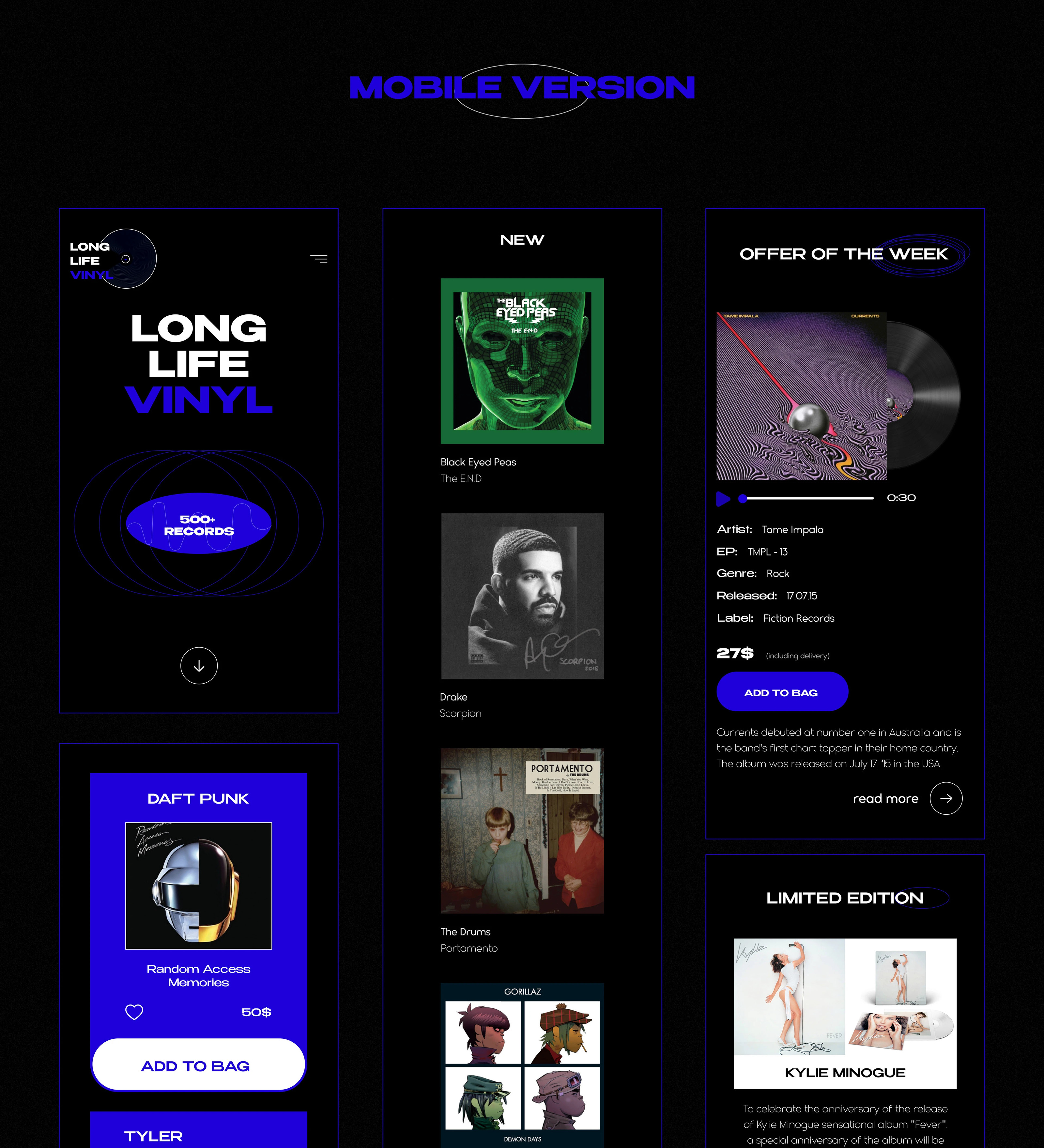 VYNIL STORE (online store) (2022) — Изображение №6 — Интерфейсы на Dprofile