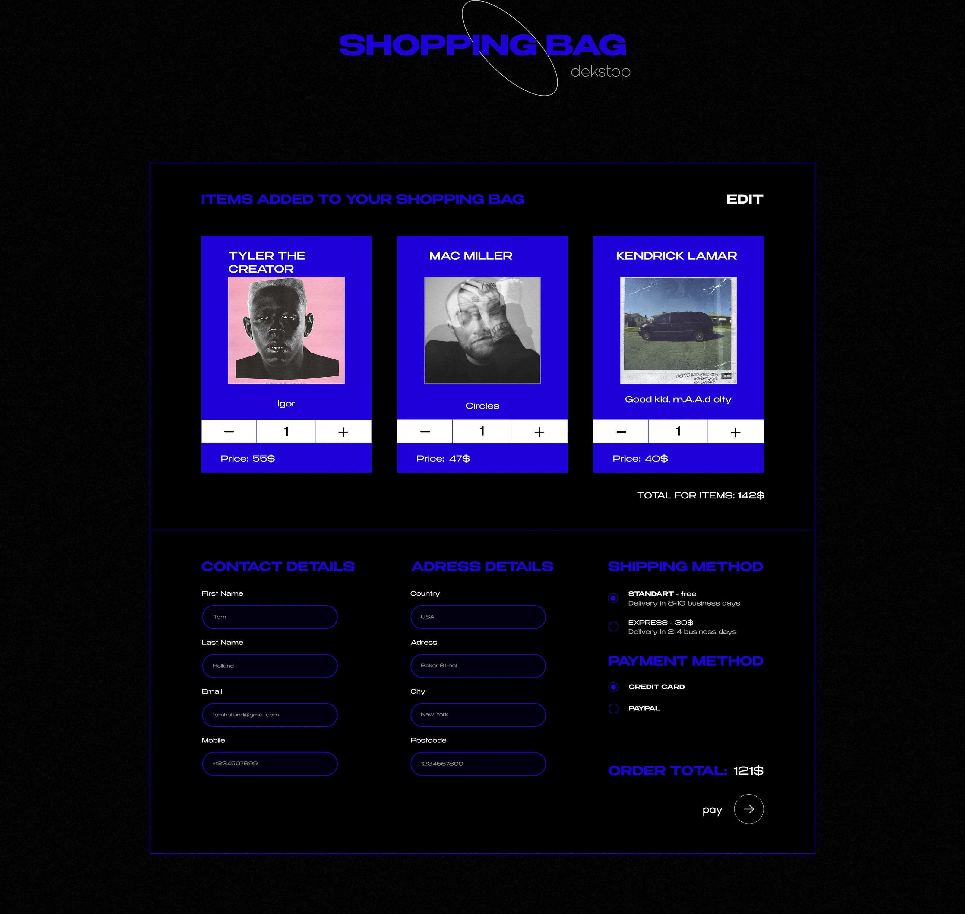 VYNIL STORE (online store) (2022) — Изображение №5 — Интерфейсы на Dprofile