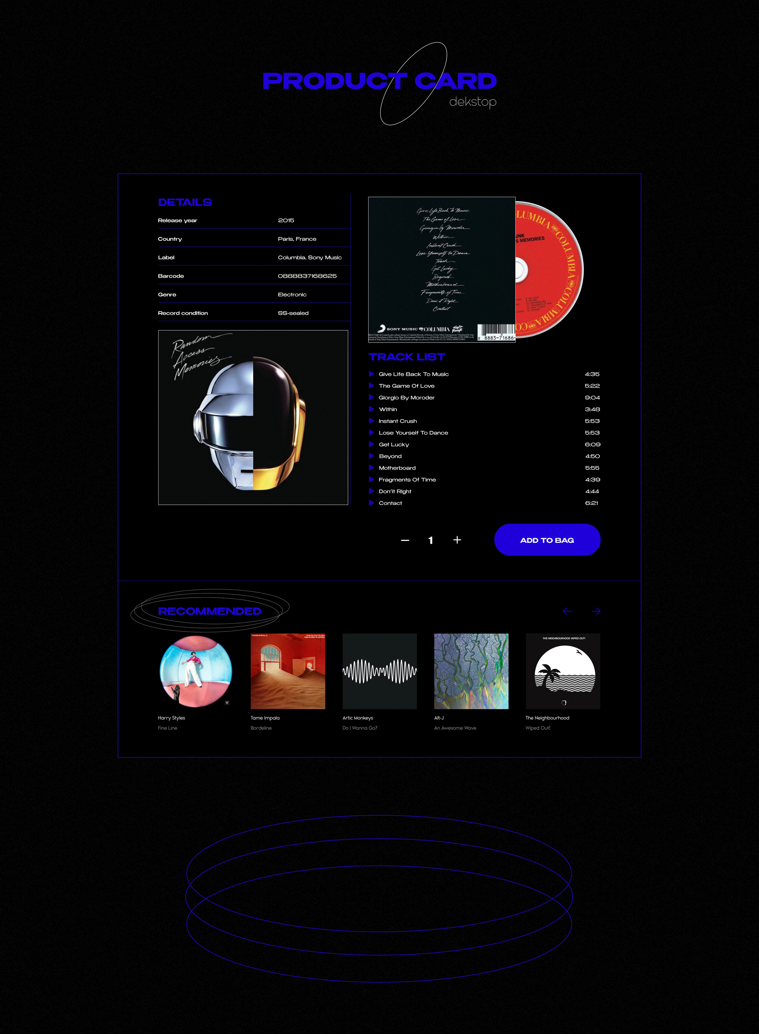 VYNIL STORE (online store) (2022) — Изображение №4 — Интерфейсы на Dprofile