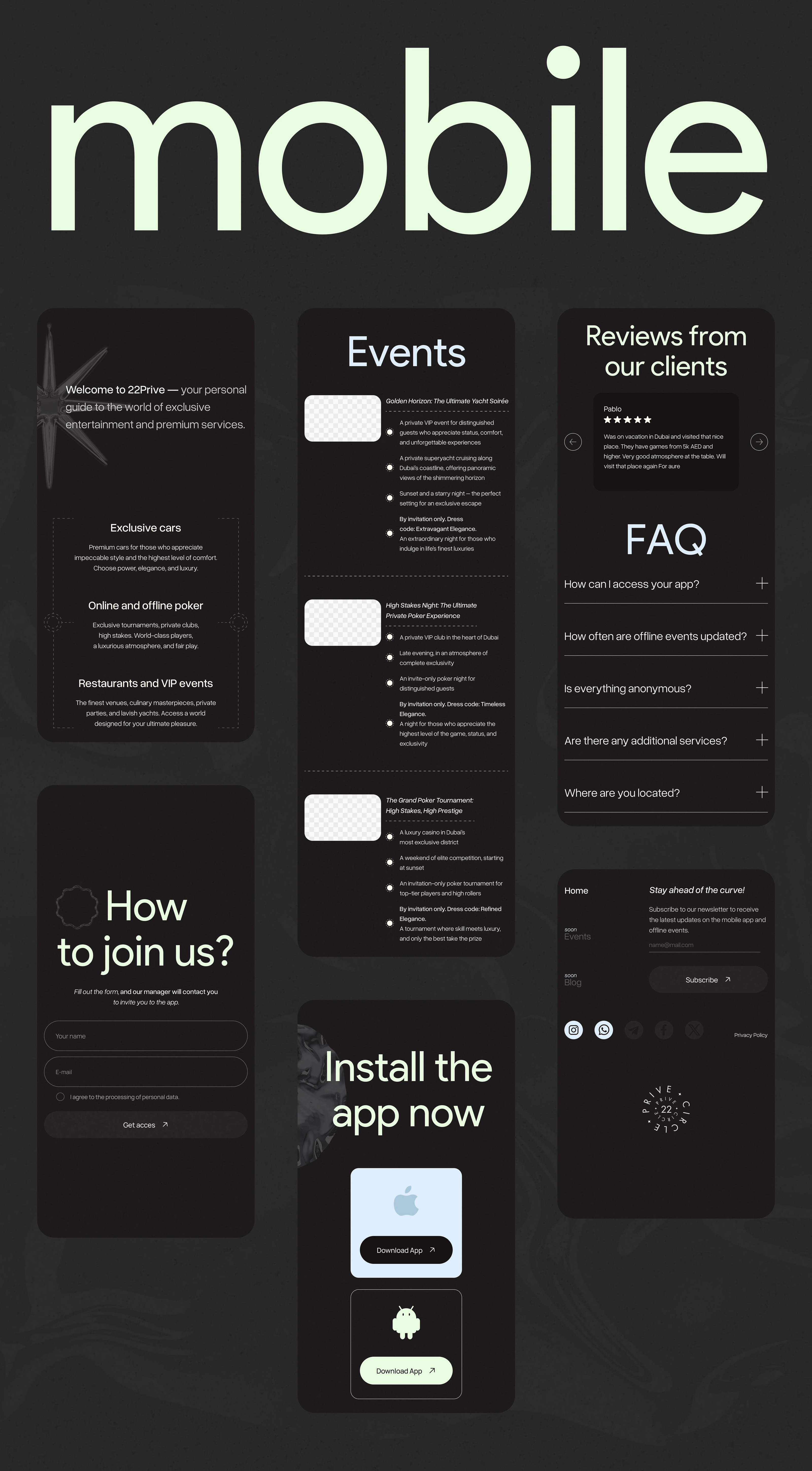 Landing page&mobile app for 22Prive (2024-2025) — Изображение №6 — Интерфейсы на Dprofile