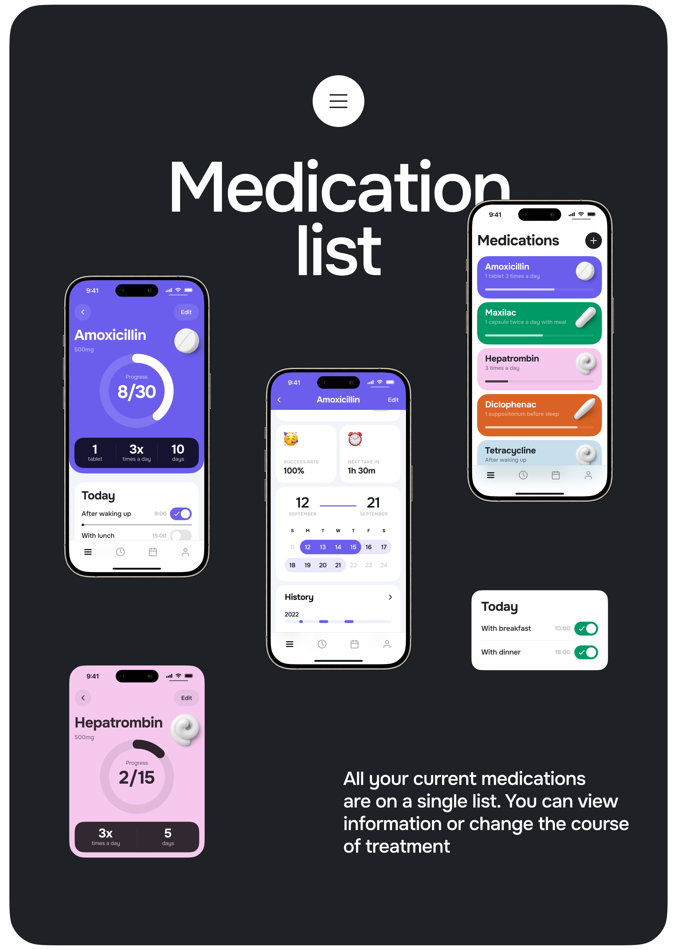 Pillz — medication management app — Изображение №4 — Интерфейсы, Анимация на Dprofile