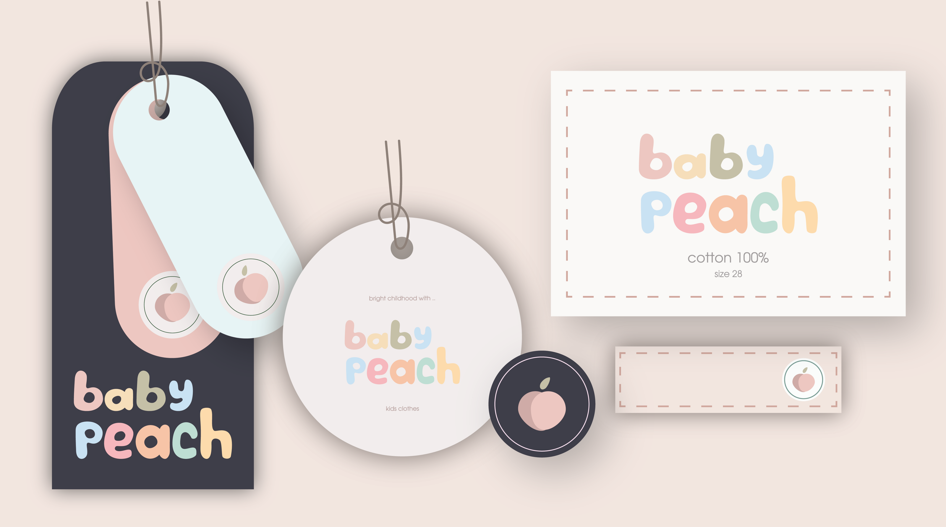 baby peach | identity for a children's clothing brand — Изображение №7 — Брендинг, Графика на Dprofile