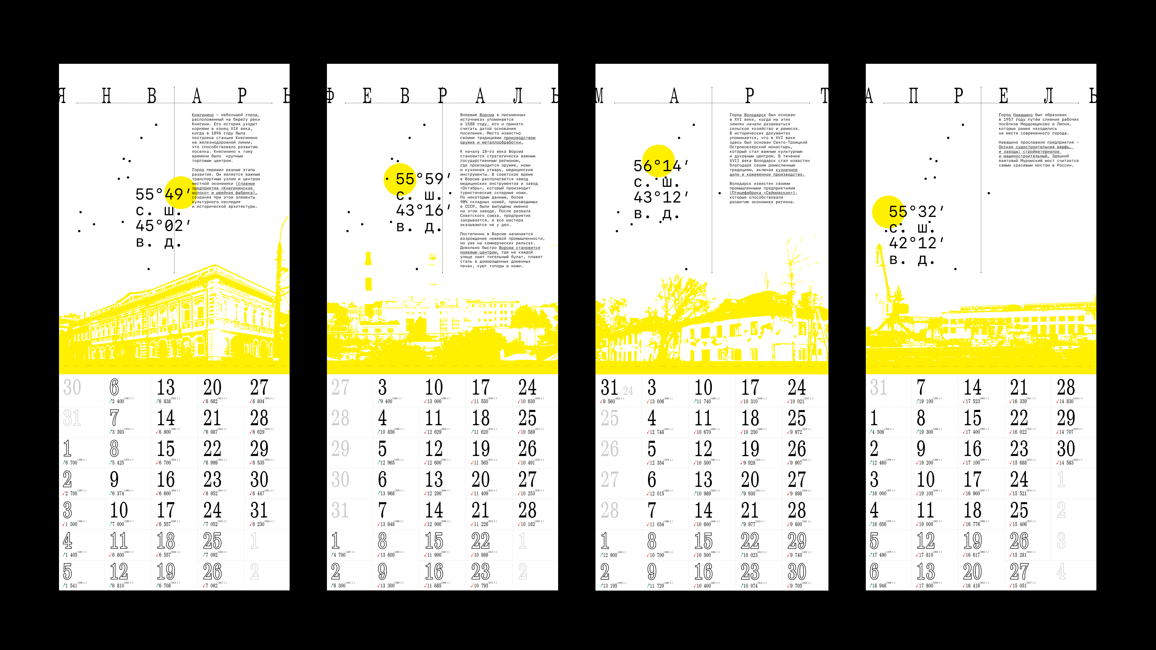 Календарь 2025. Исчезающие. Моногорода Нижегородской области — Изображение №7 — Графика на Dprofile