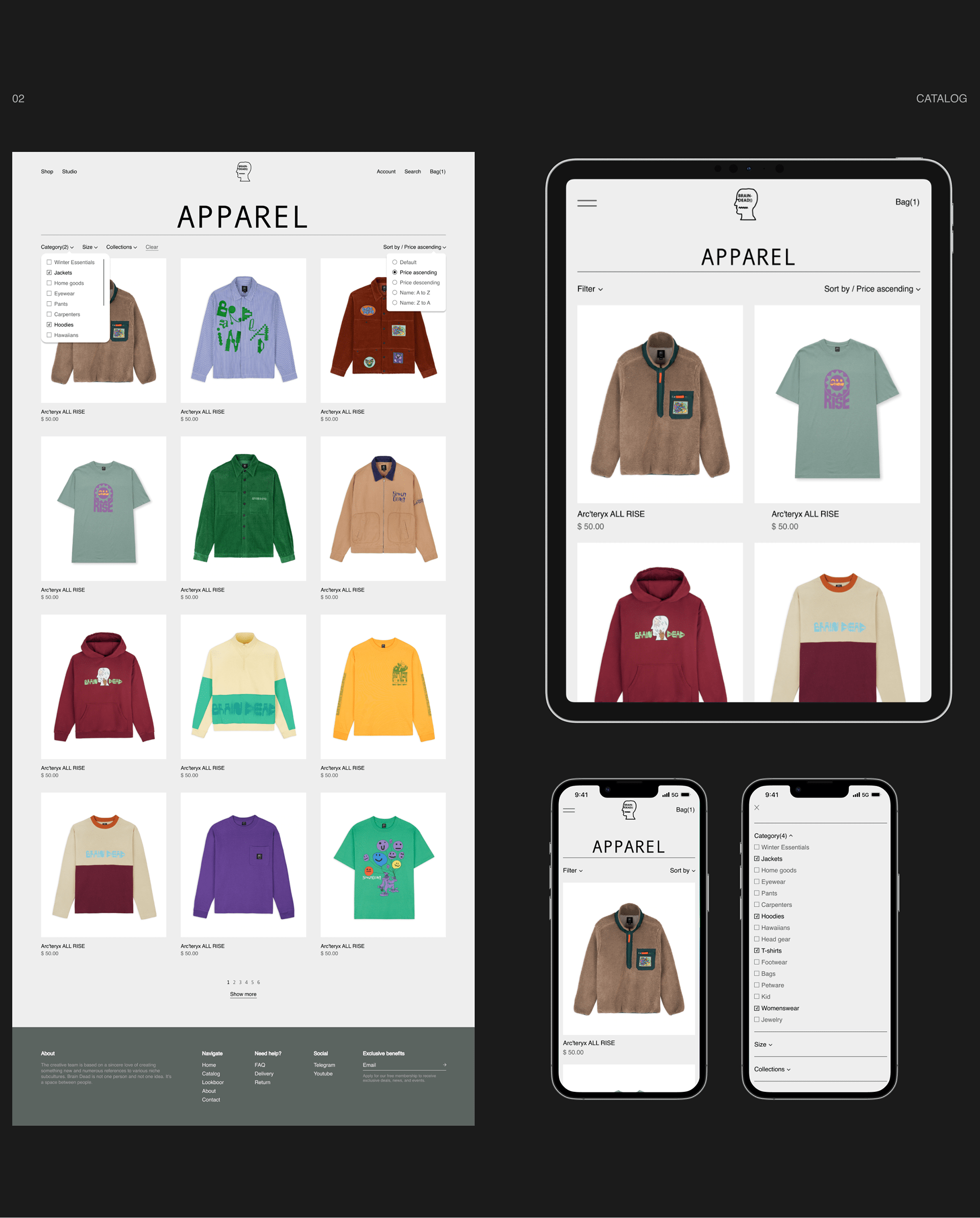 Brain Dead | E-commerce redesign — Изображение №4 — Брендинг, Интерфейсы на Dprofile