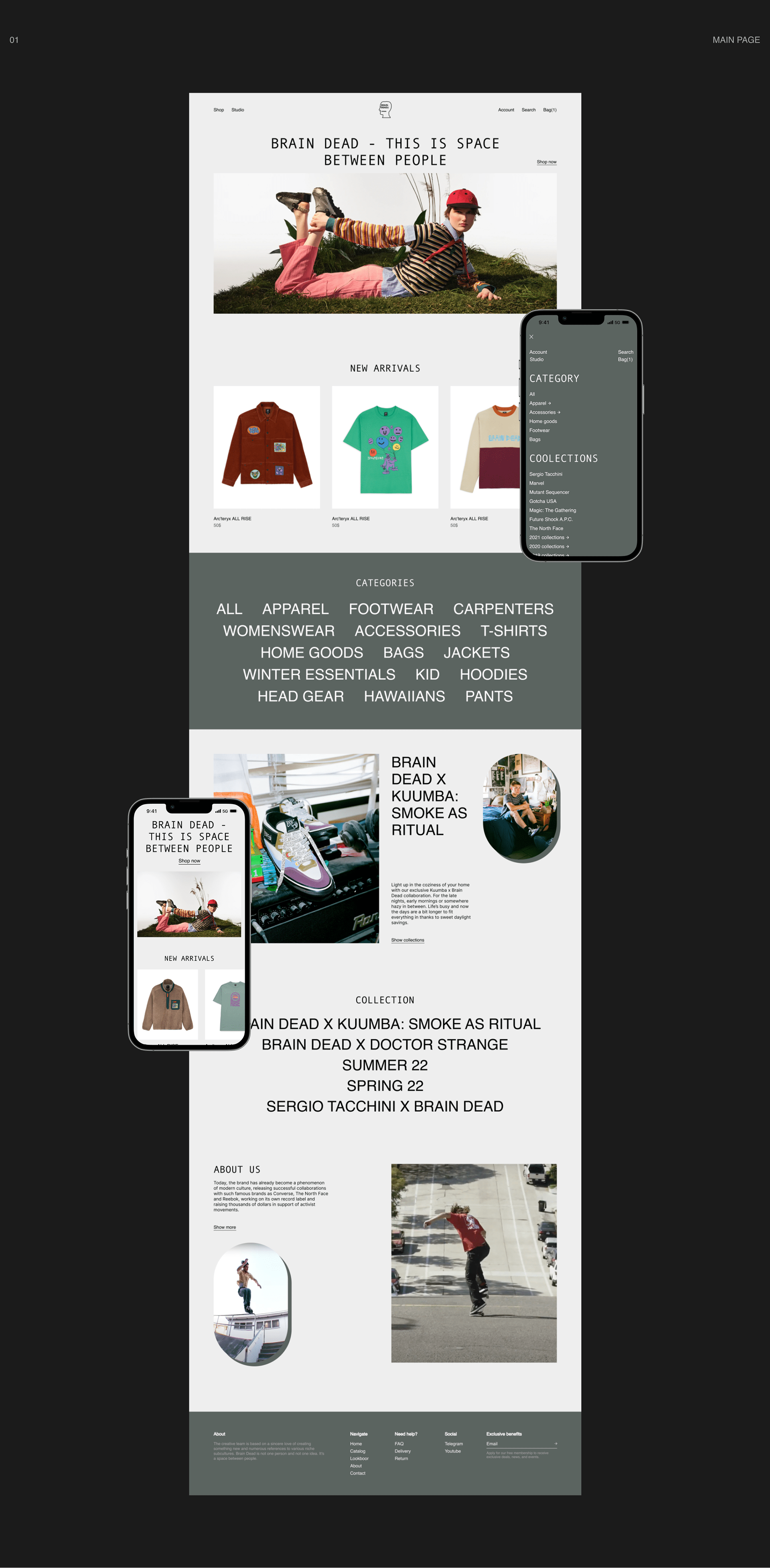 Brain Dead | E-commerce redesign — Изображение №2 — Брендинг, Интерфейсы на Dprofile