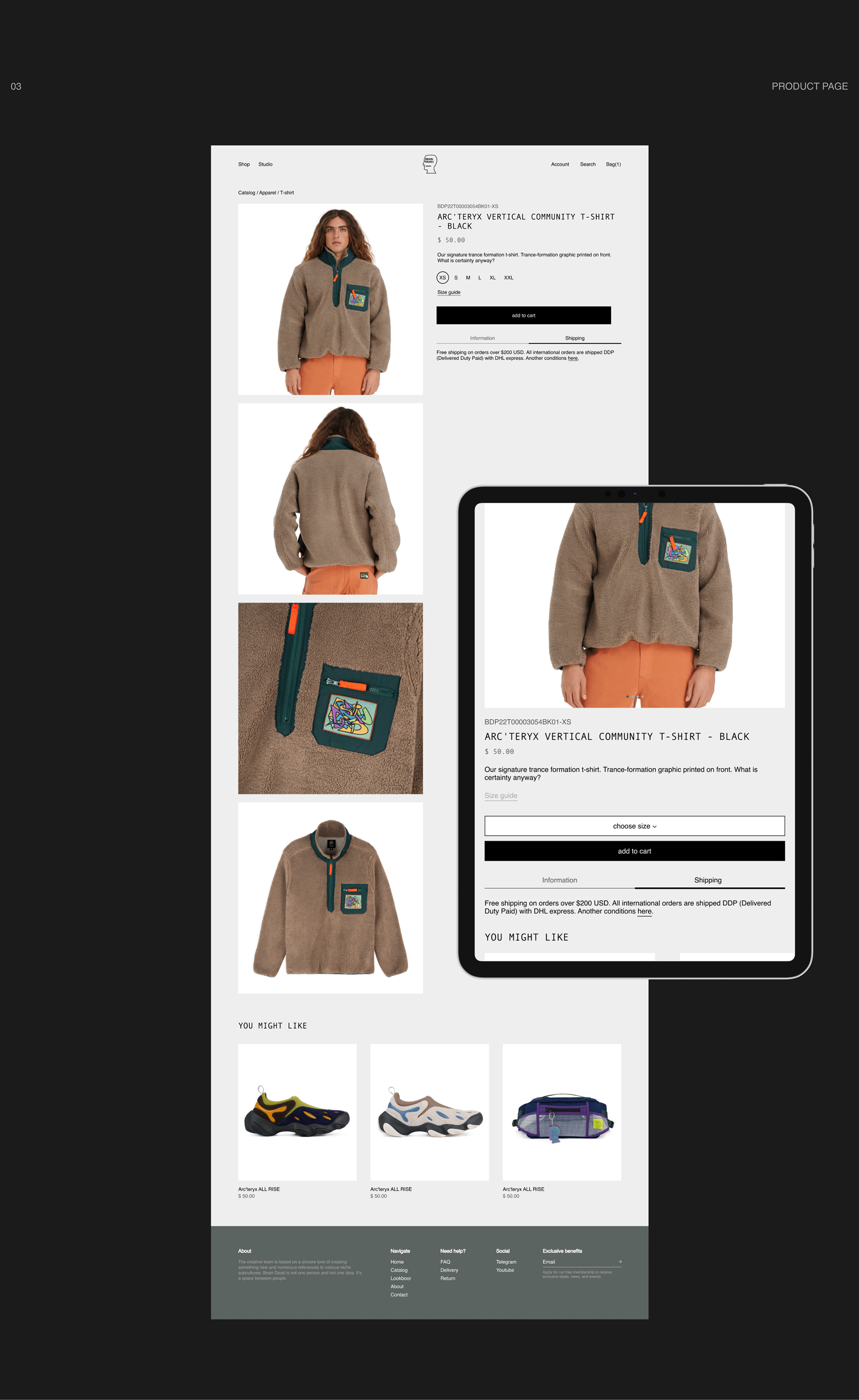 Brain Dead | E-commerce redesign — Изображение №6 — Брендинг, Интерфейсы на Dprofile
