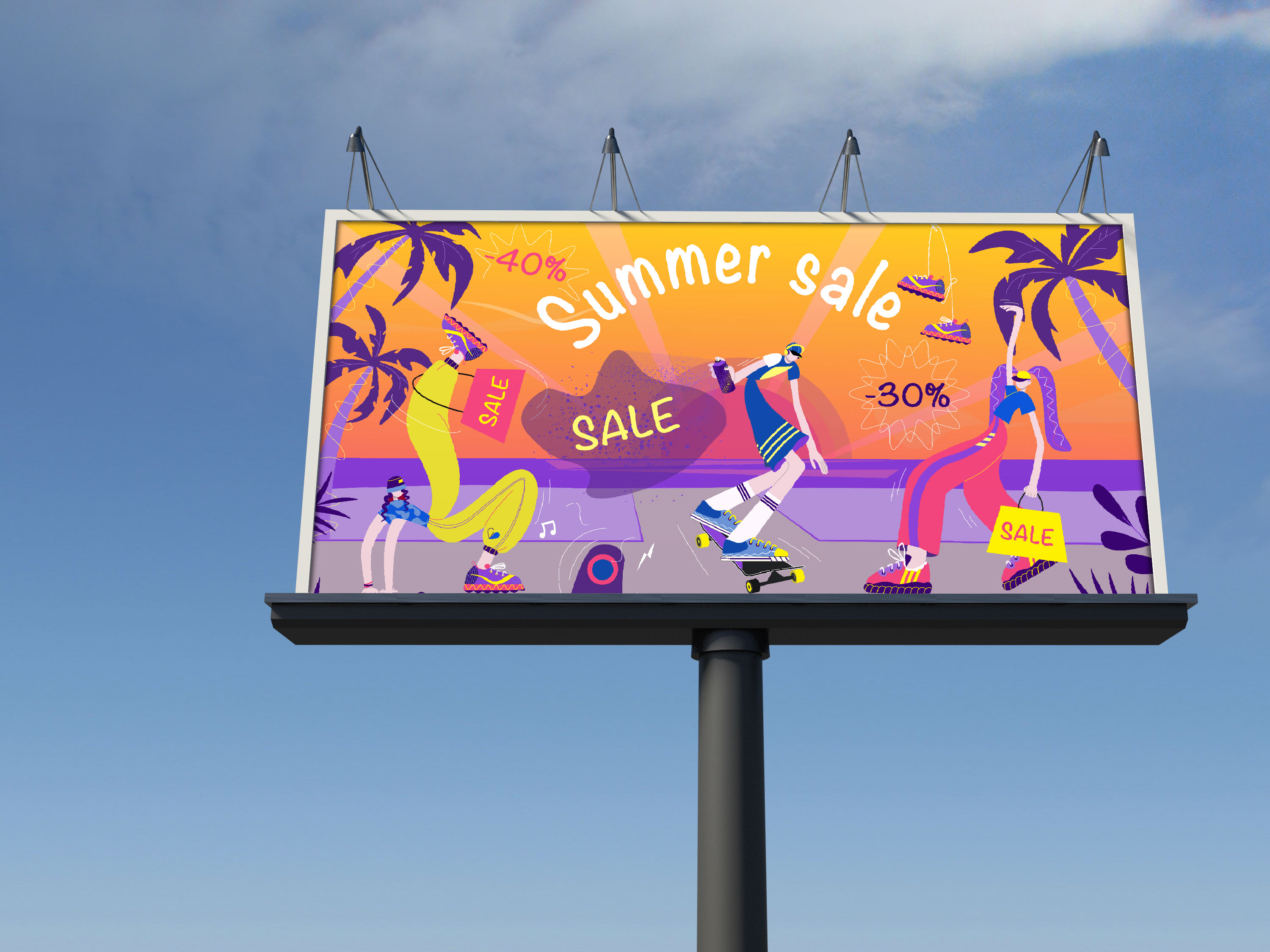 SneakerArt: Window Advertising for Summer Sale — Изображение №10 — Иллюстрация на Dprofile