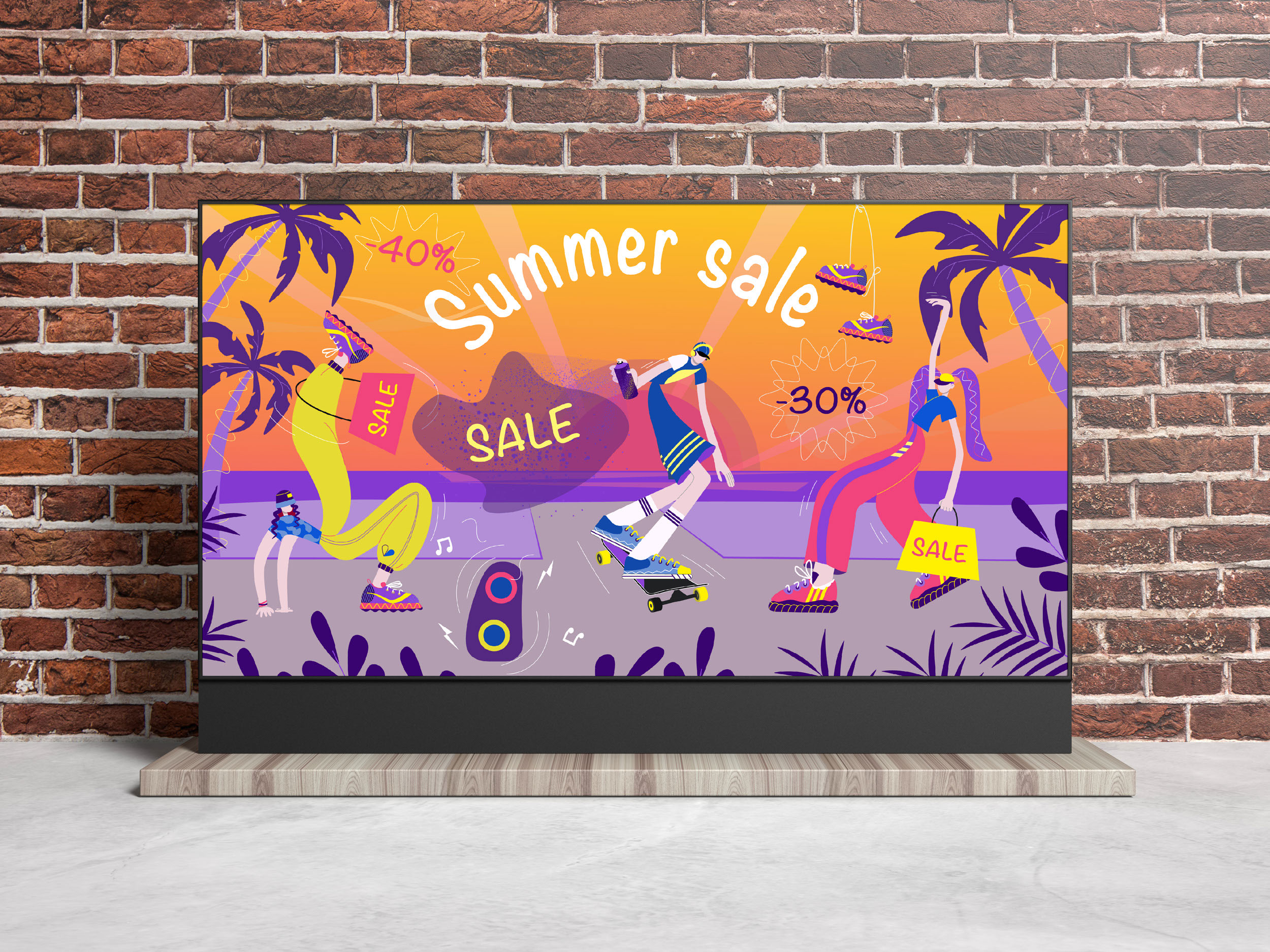 SneakerArt: Window Advertising for Summer Sale — Изображение №13 — Иллюстрация на Dprofile