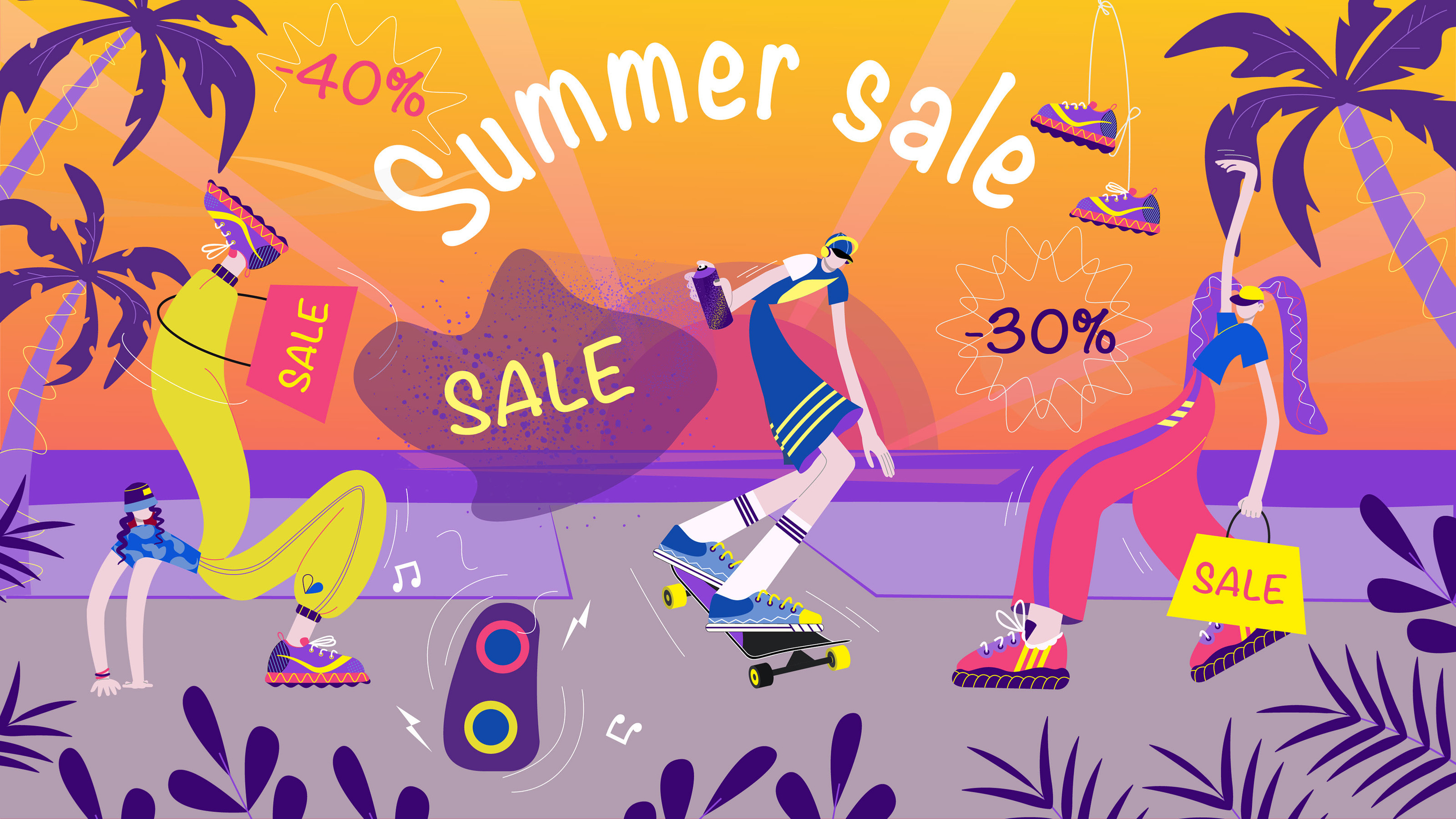 SneakerArt: Window Advertising for Summer Sale — Изображение №8 — Иллюстрация на Dprofile