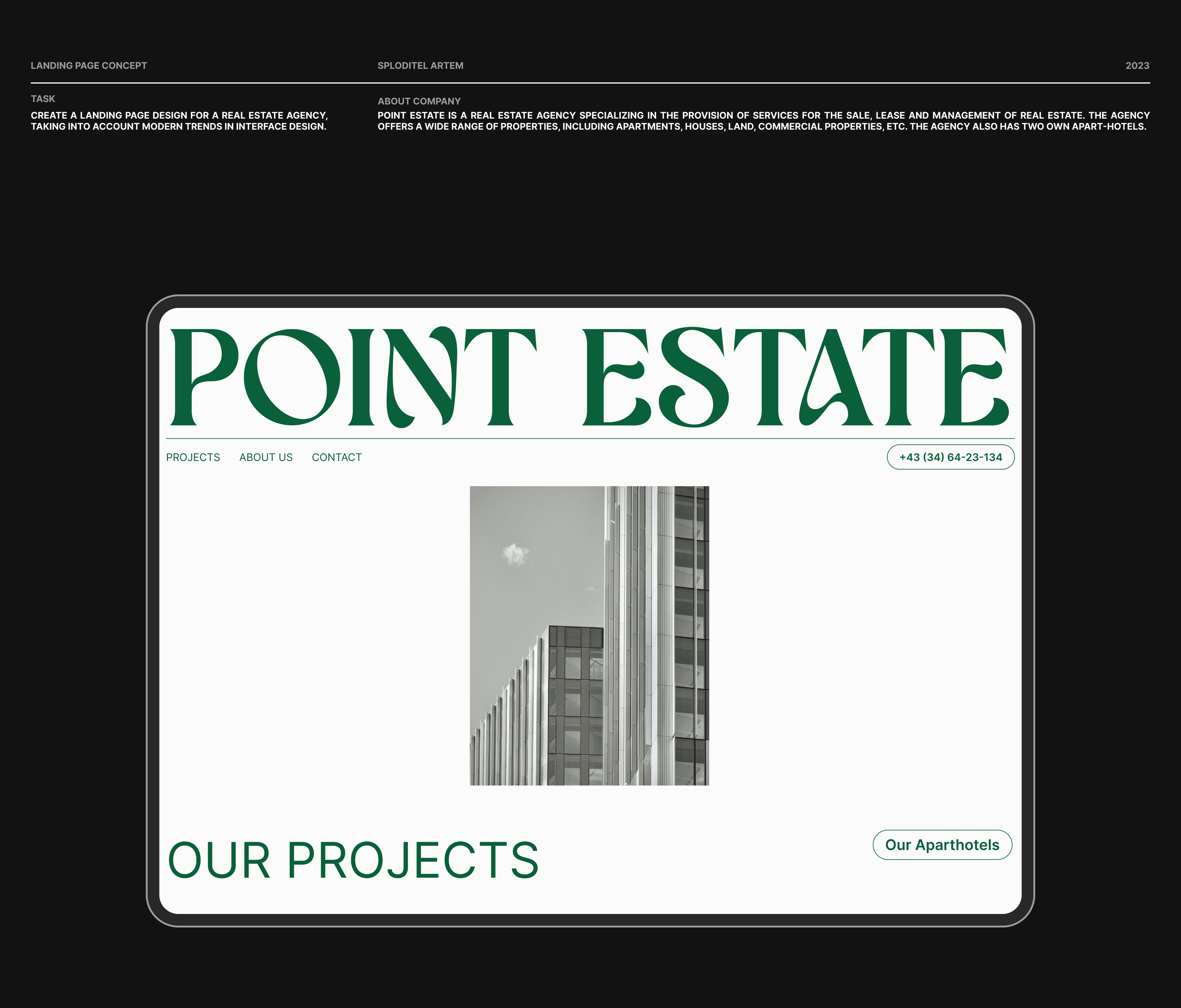 POINT ESTATE — Изображение №1 — Интерфейсы на Dprofile