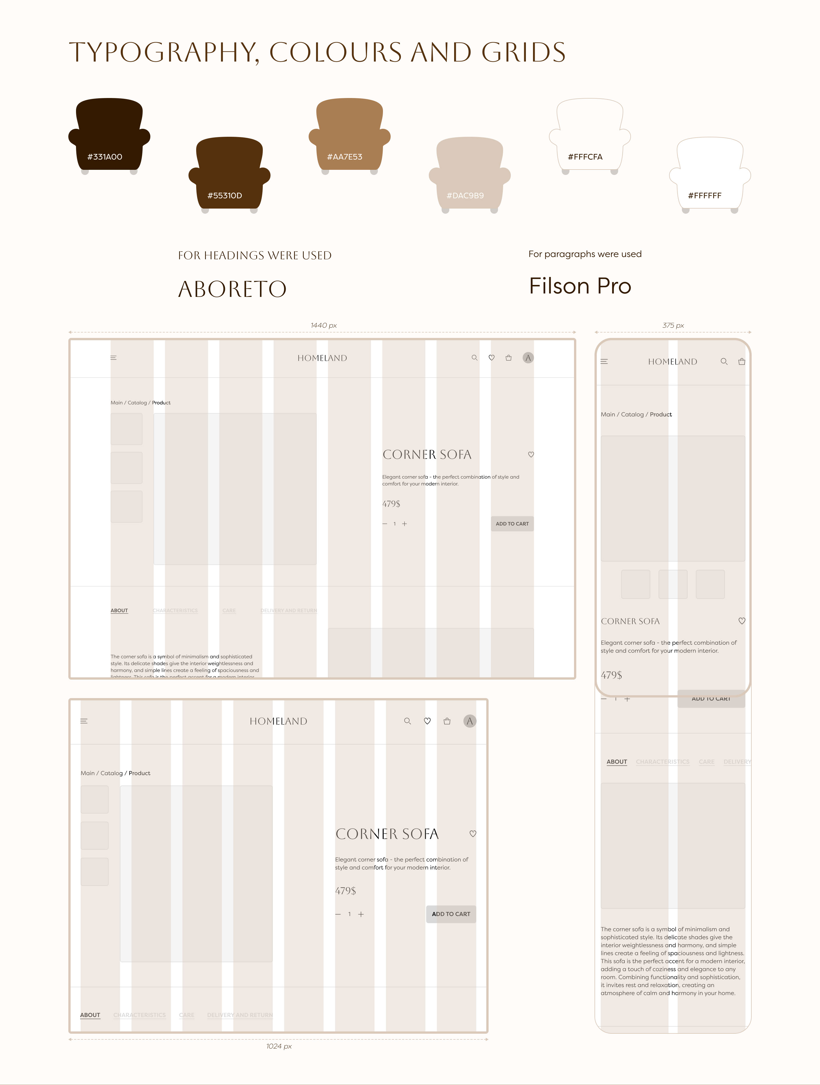 Home Goods Store | HOMELAND | E-commerce | UX/UI Design — Изображение №6 — Интерфейсы, Анимация на Dprofile