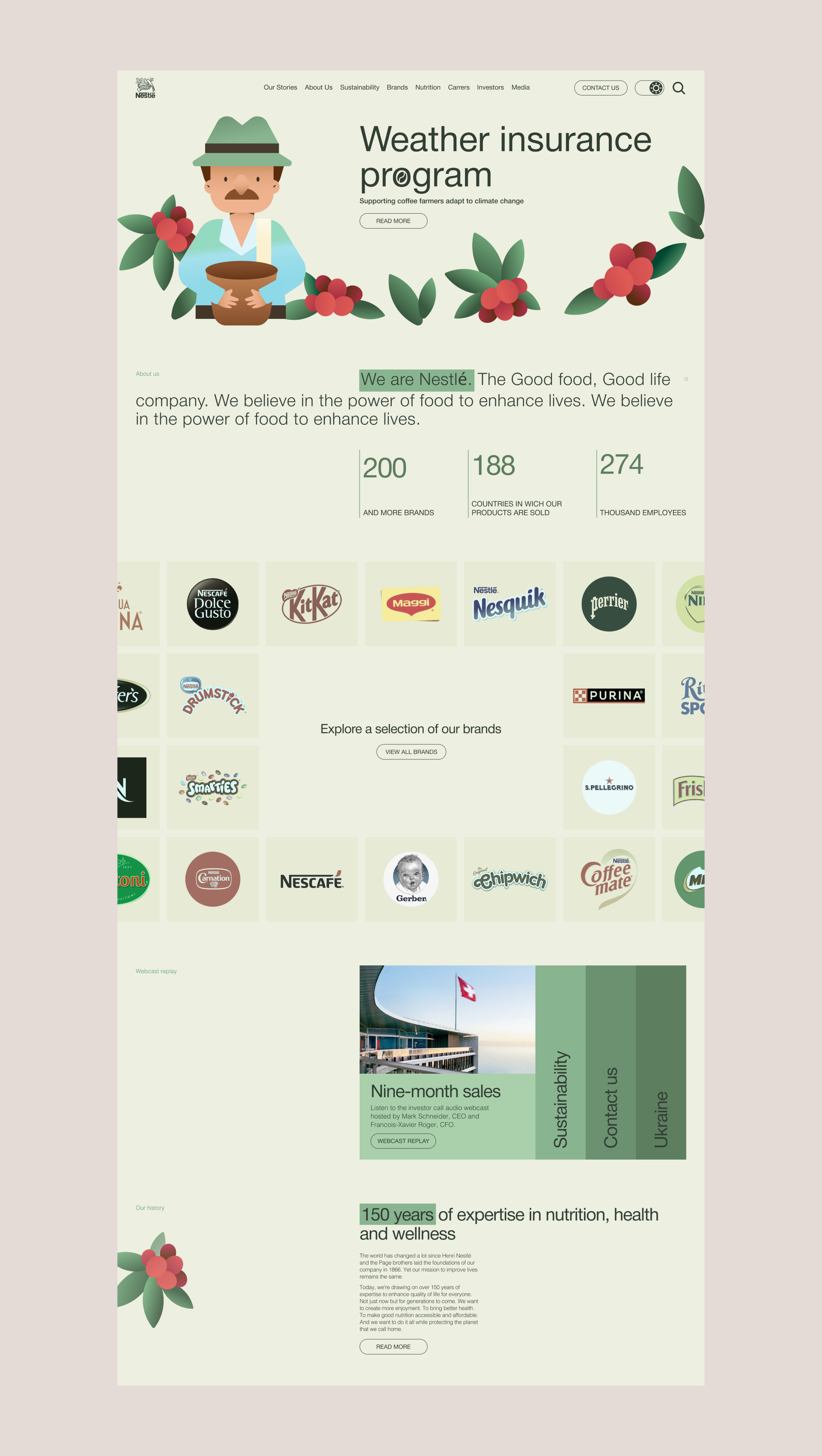 NESTLE | Landing paje redesign — Изображение №4 — Интерфейсы на Dprofile