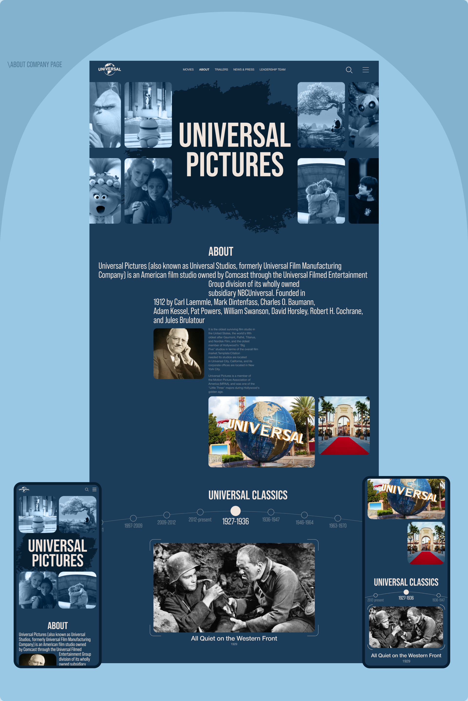 UNIVERSAL PICTURES | Corporate website resesign — Изображение №10 — Интерфейсы на Dprofile