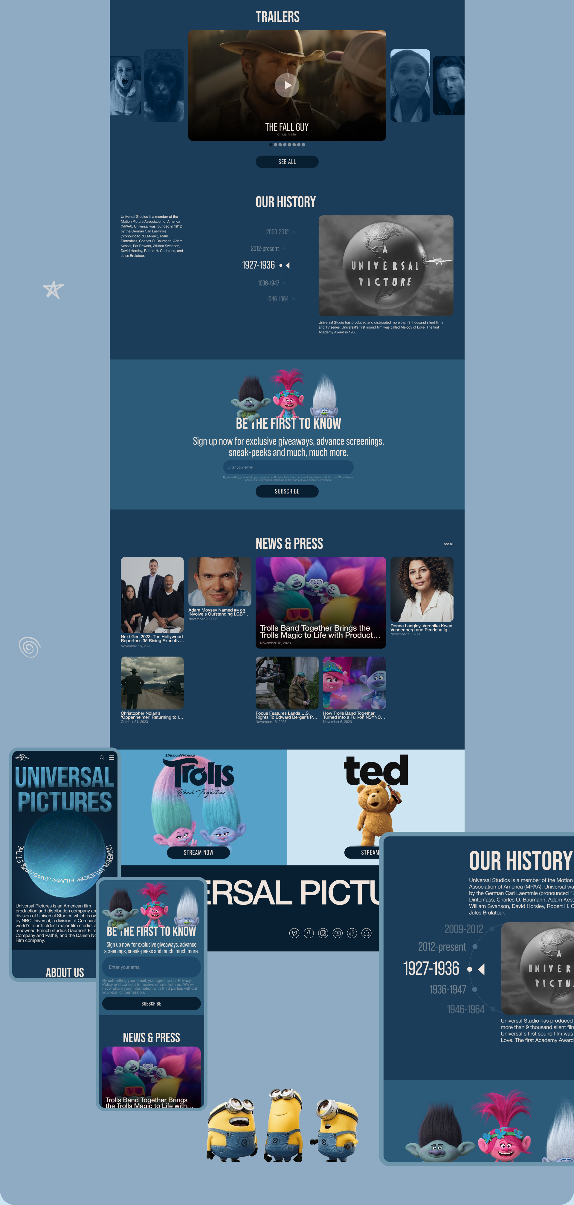 UNIVERSAL PICTURES | Corporate website resesign — Изображение №3 — Интерфейсы на Dprofile