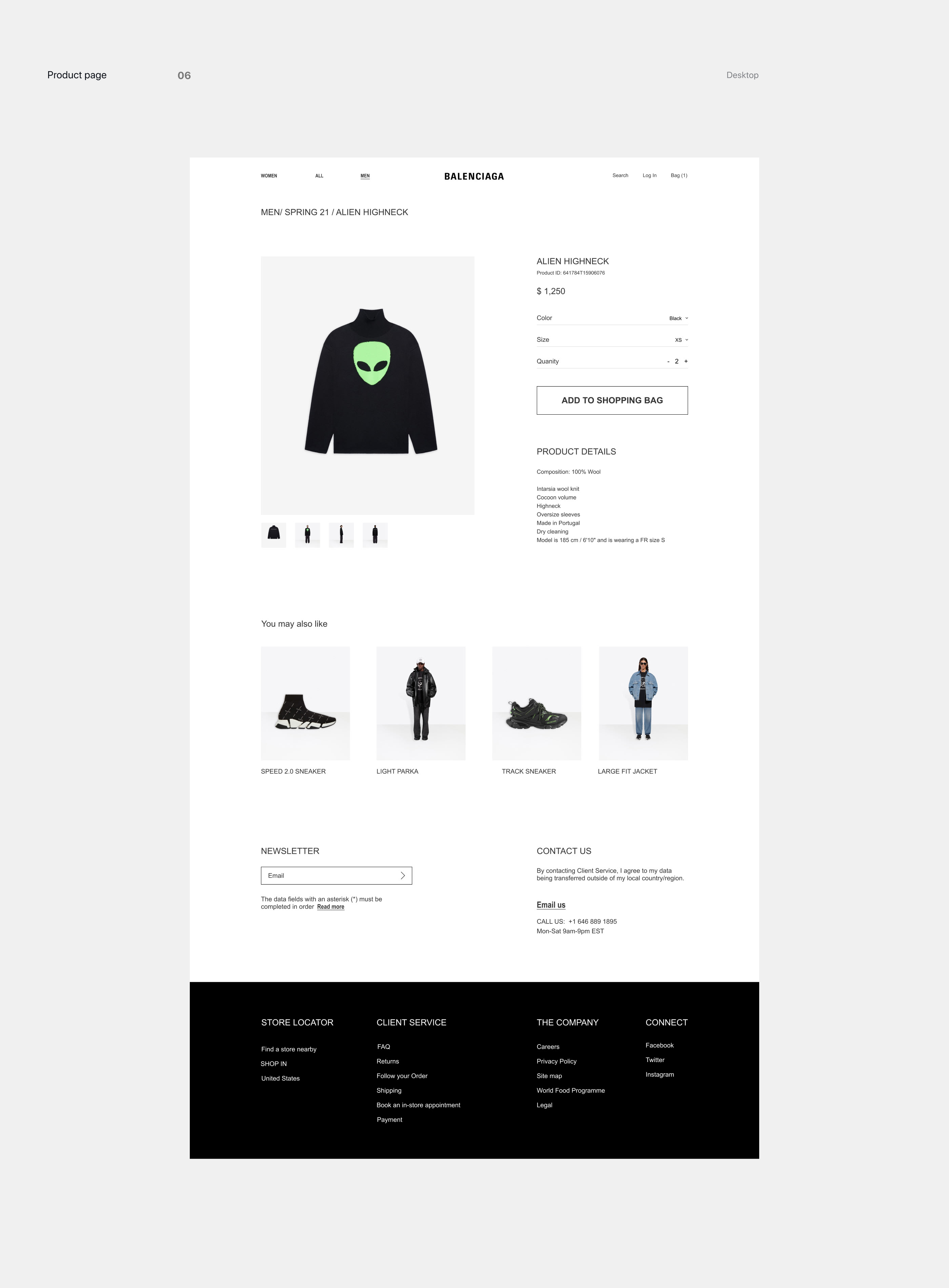 Balenciaga e-store — Redesign concept — Изображение №6 — Графика, Интерфейсы на Dprofile