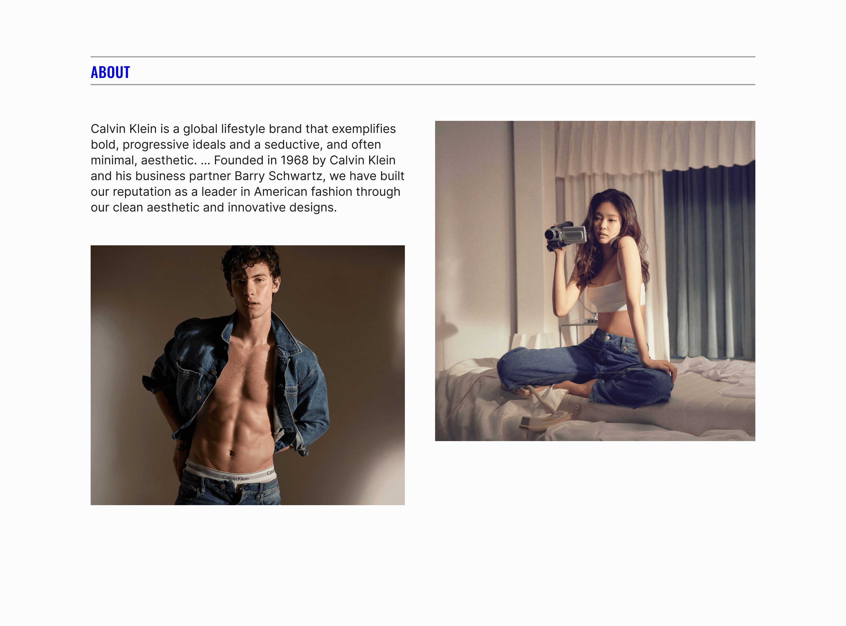 Calvin Klein — redesign, concept — Изображение №2 — Графика, Интерфейсы на Dprofile