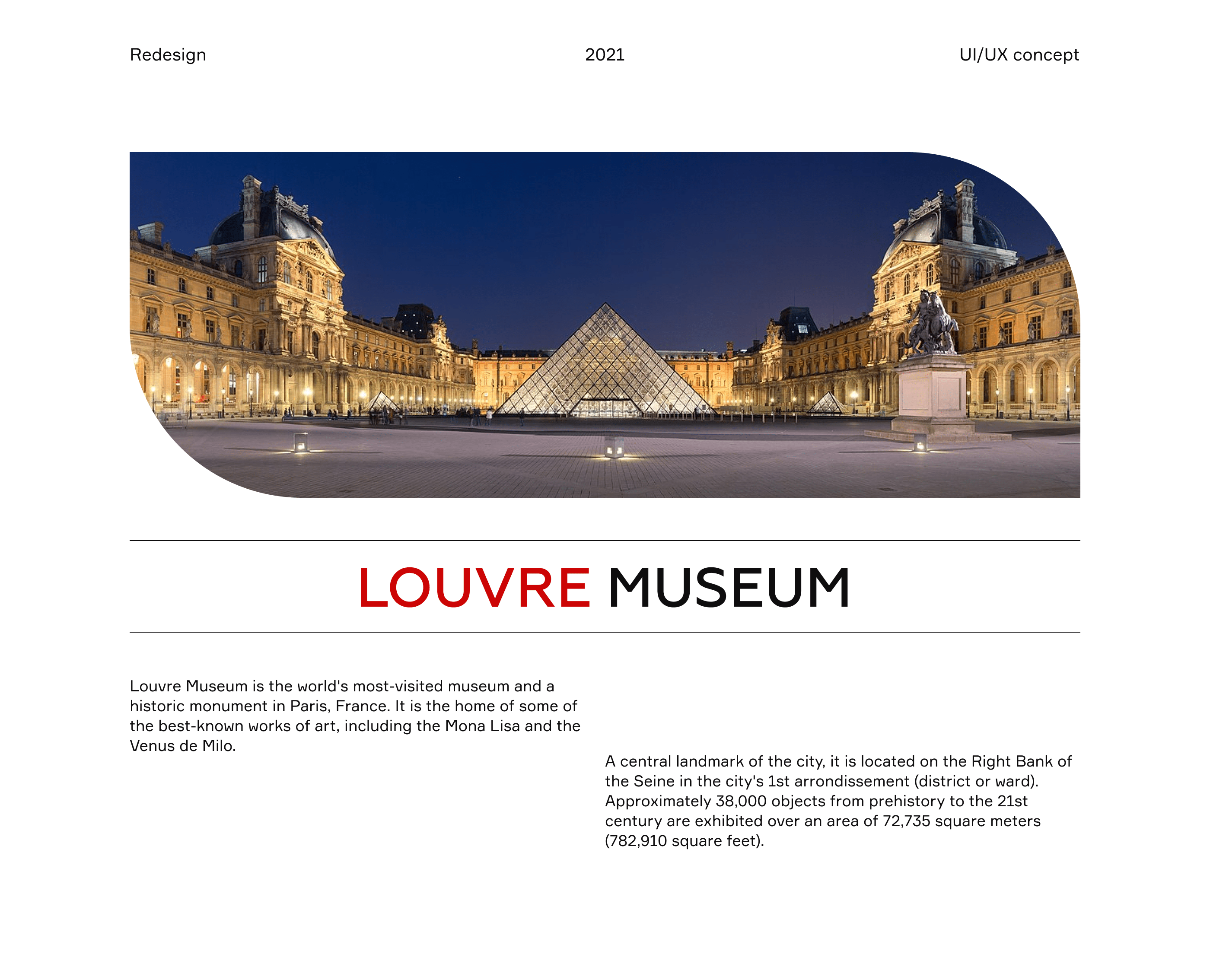 Louvre Museum — website redesign, concept — Изображение №1 — Графика, Интерфейсы на Dprofile