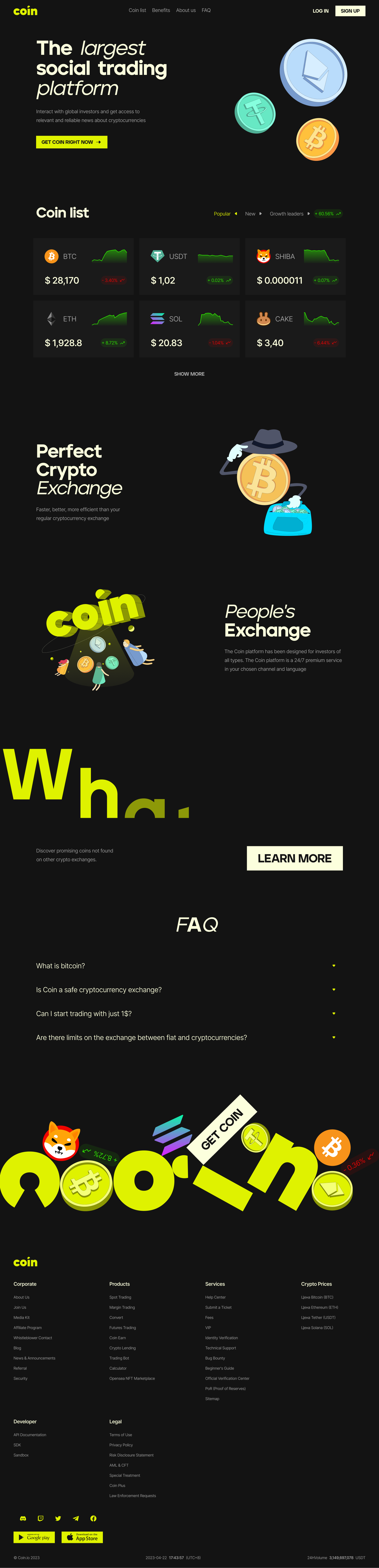 coin -- trading platform — Изображение №3 — Интерфейсы, Анимация на Dprofile