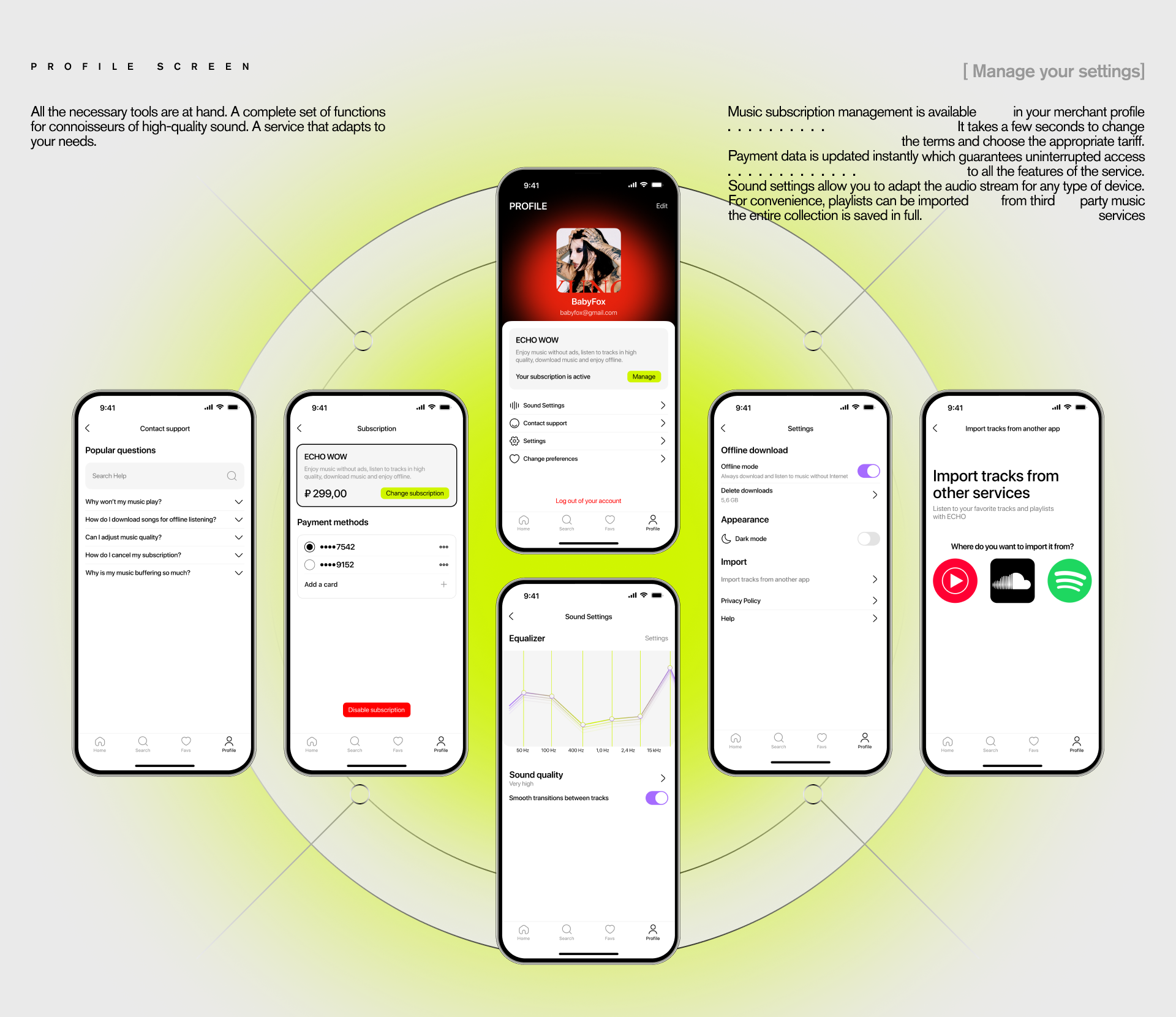ECHO | Music app — Изображение №7 — Интерфейсы, Брендинг на Dprofile