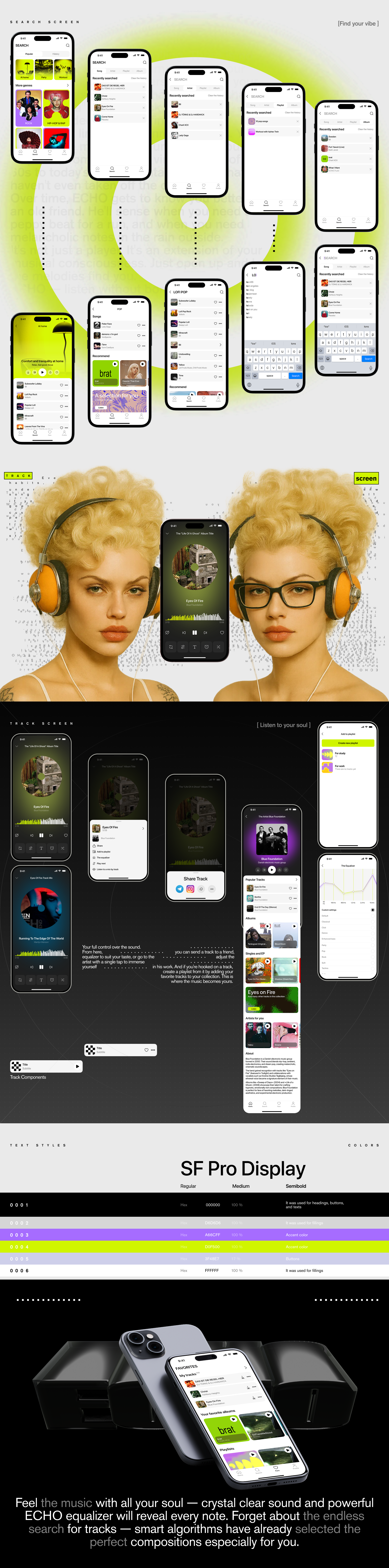 ECHO | Music app — Изображение №5 — Интерфейсы, Брендинг на Dprofile
