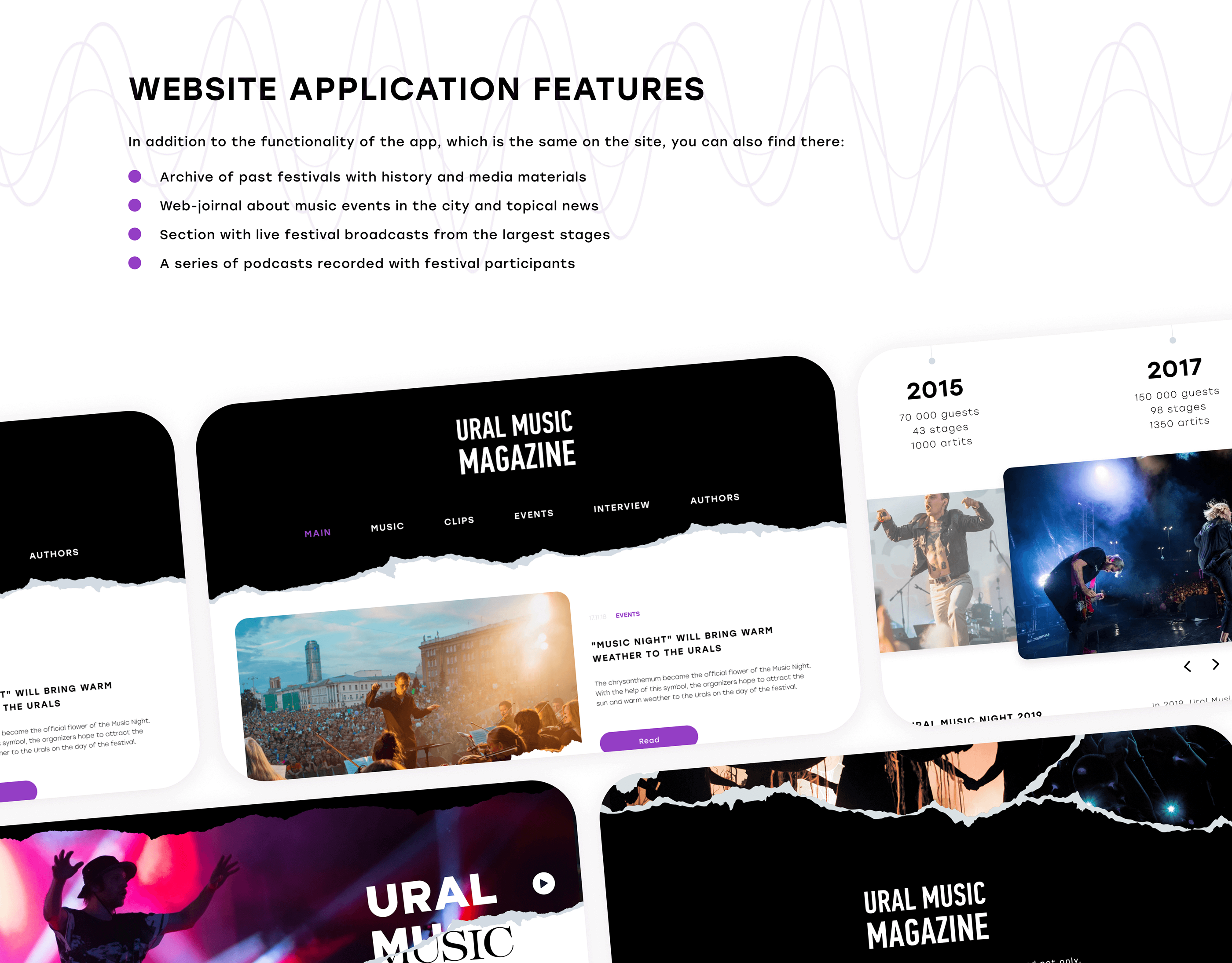 UMN / Website & App for Music festival — Изображение №8 — Интерфейсы, Анимация на Dprofile