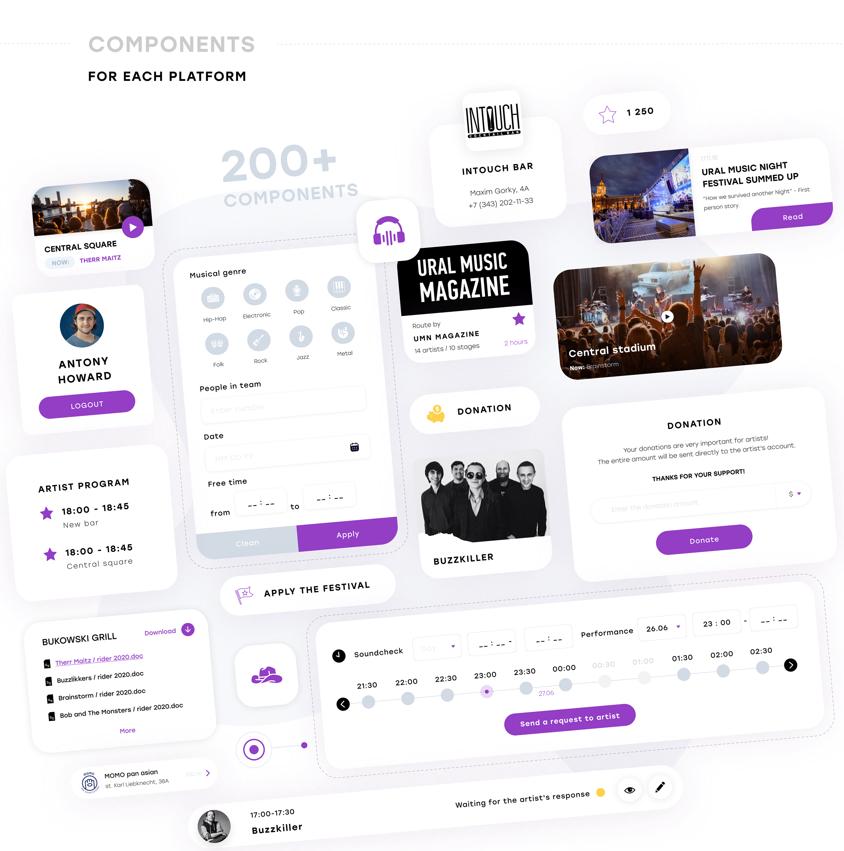 UMN / Website & App for Music festival — Изображение №5 — Интерфейсы, Анимация на Dprofile
