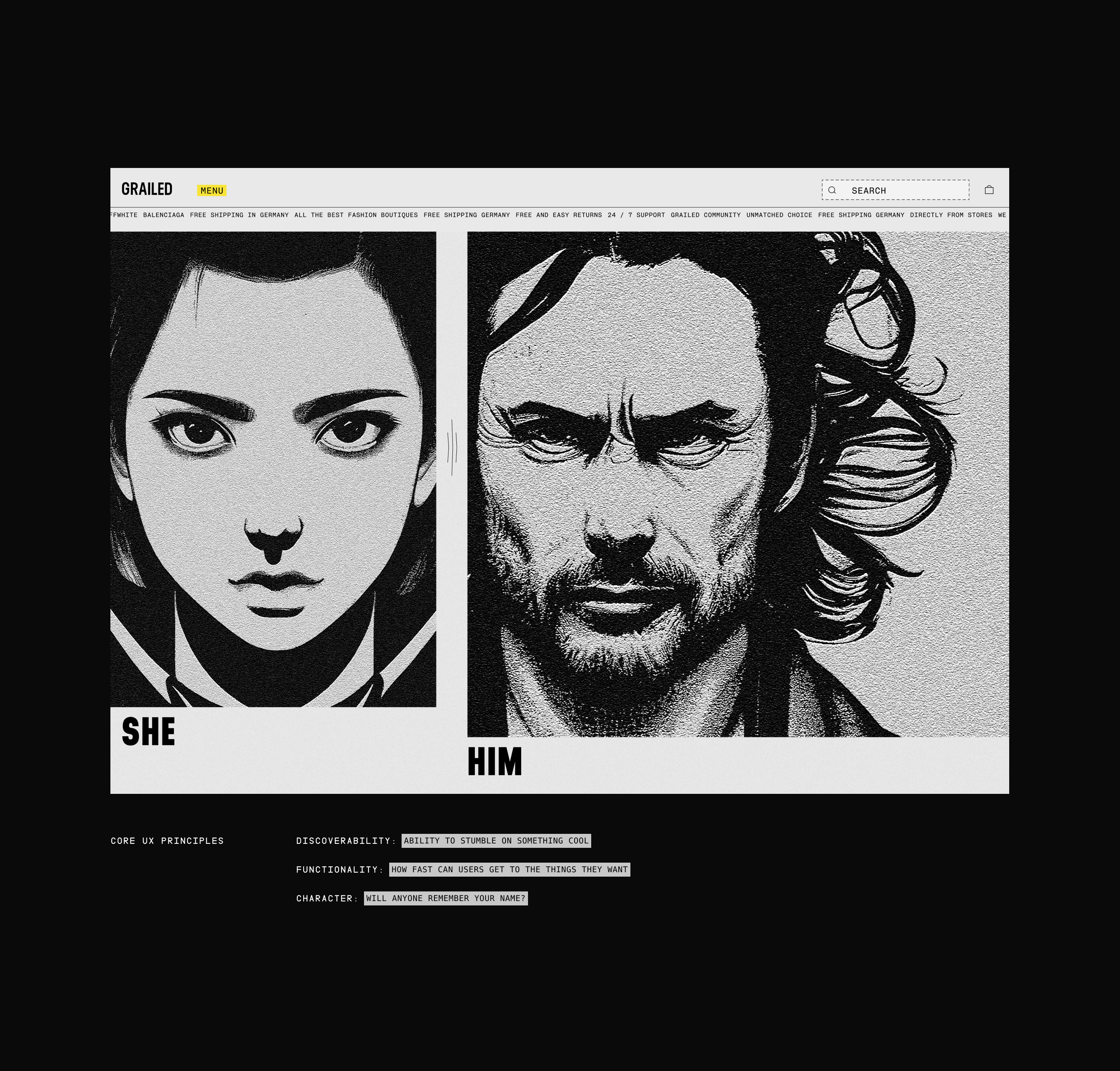 GRAILED PREMIUM FASHION — Изображение №3 — Интерфейсы, Брендинг на Dprofile