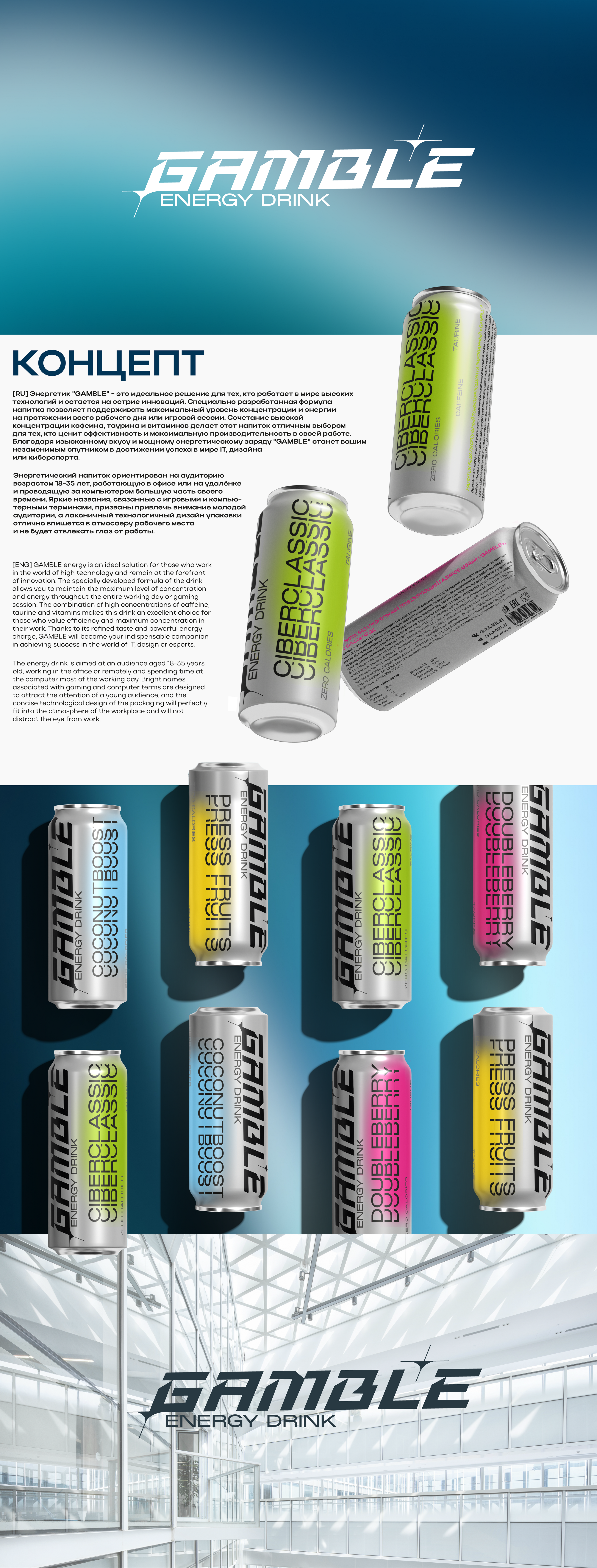 GAMBLE || Energy drink || Packaging design — Изображение №1 — Брендинг на Dprofile