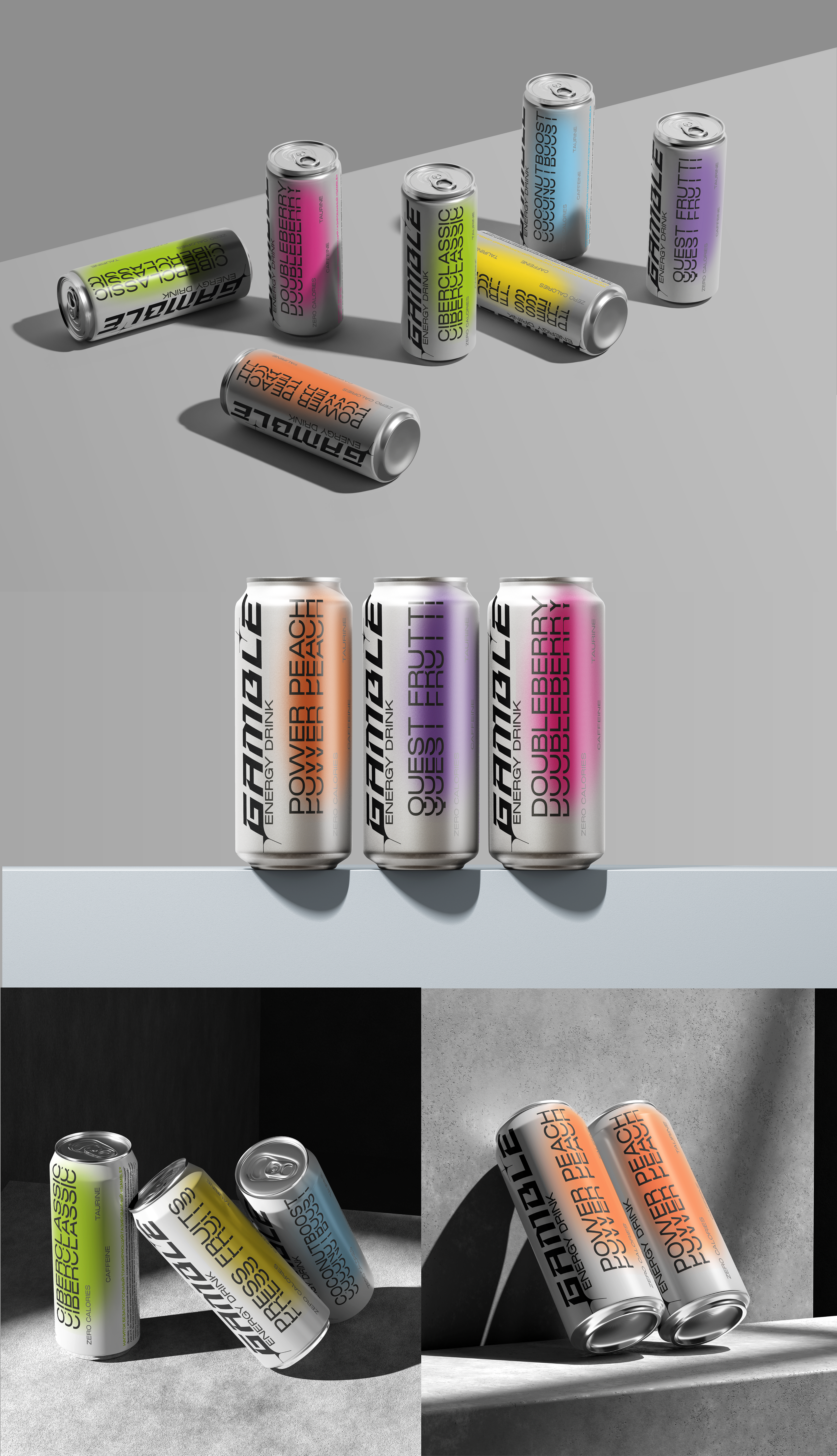 GAMBLE || Energy drink || Packaging design — Изображение №3 — Брендинг на Dprofile