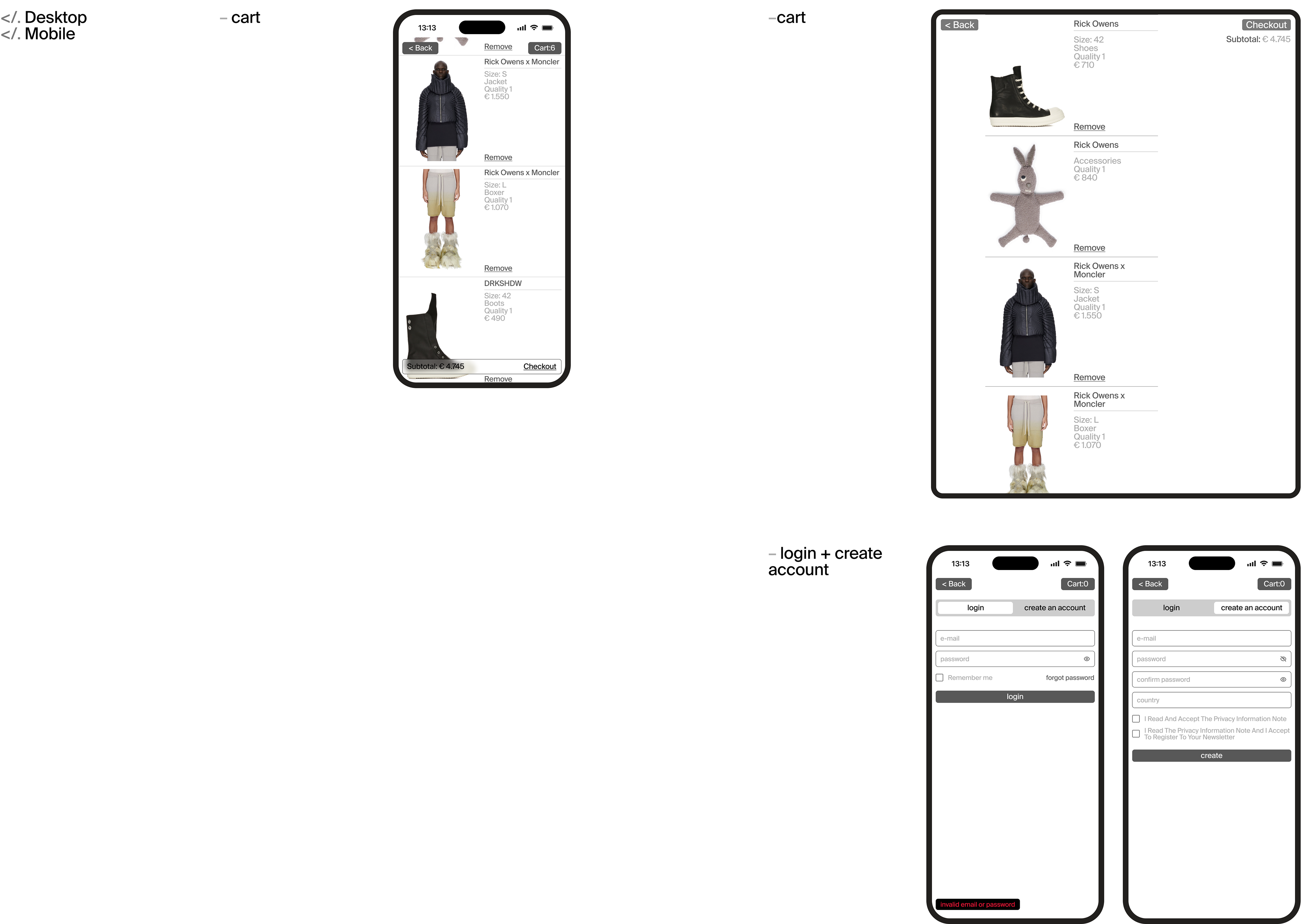 Rick Owens/e-commerce — Изображение №9 — Интерфейсы на Dprofile