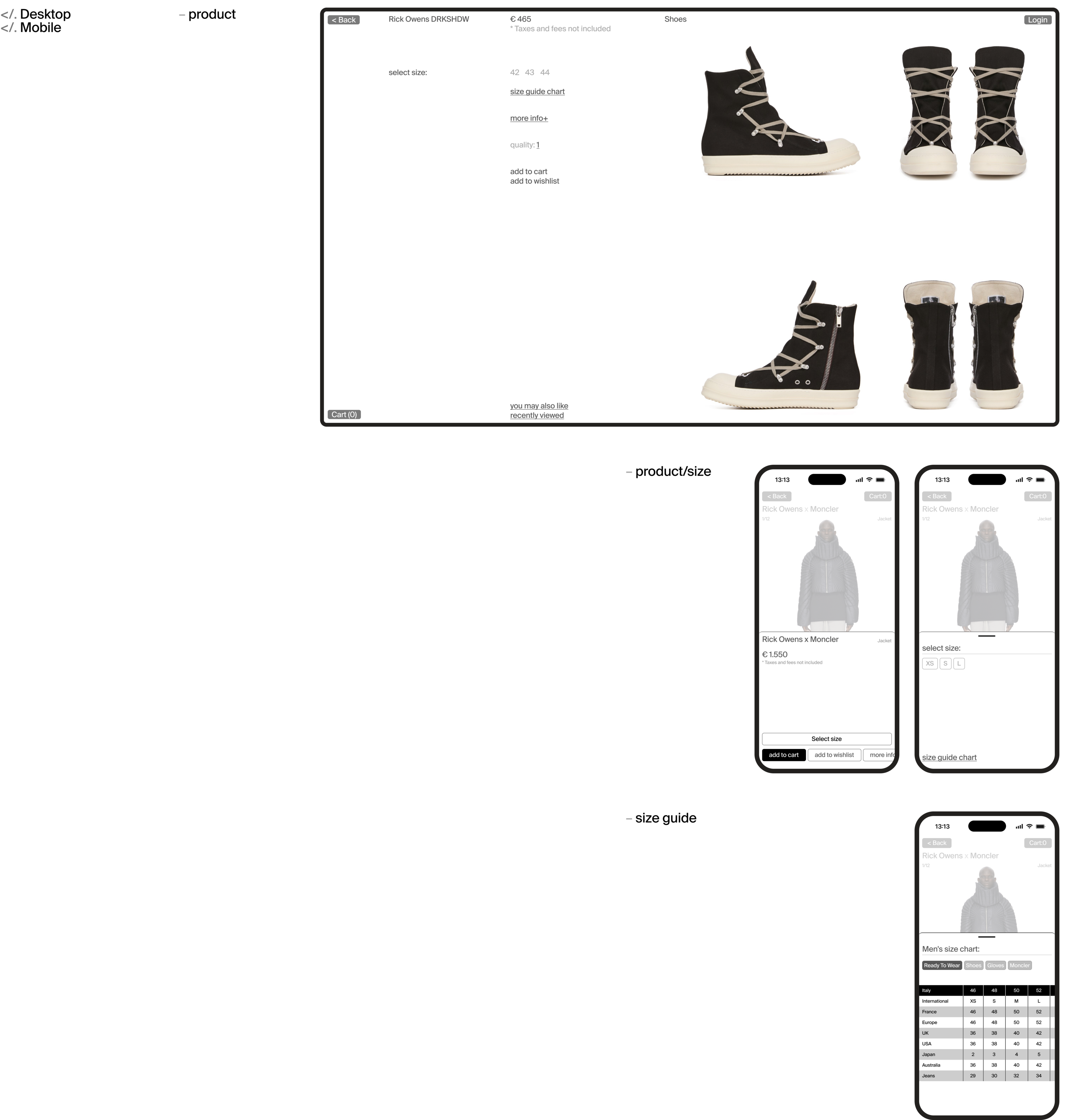 Rick Owens/e-commerce — Изображение №4 — Интерфейсы на Dprofile