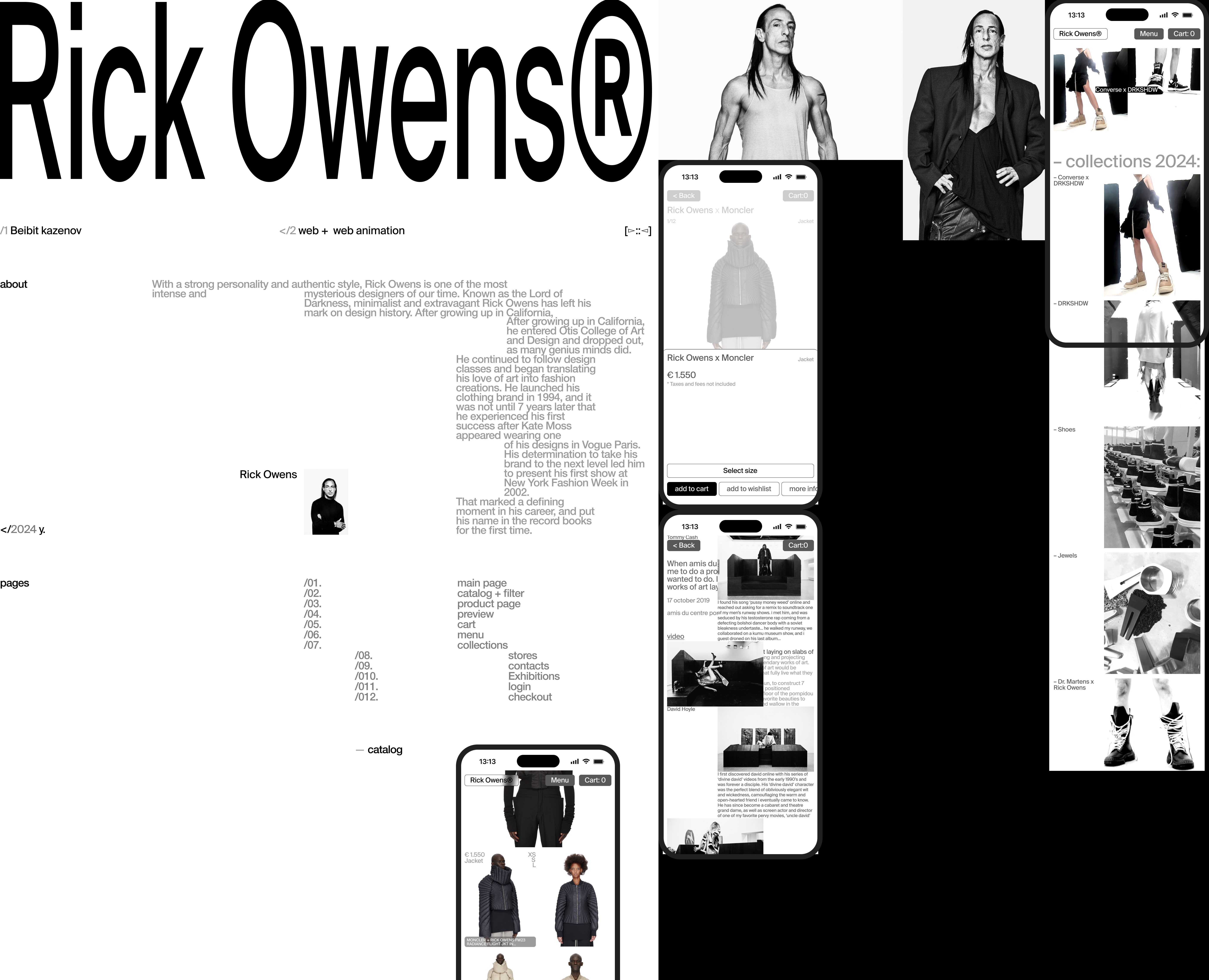 Rick Owens/e-commerce — Интерфейсы на Dprofile