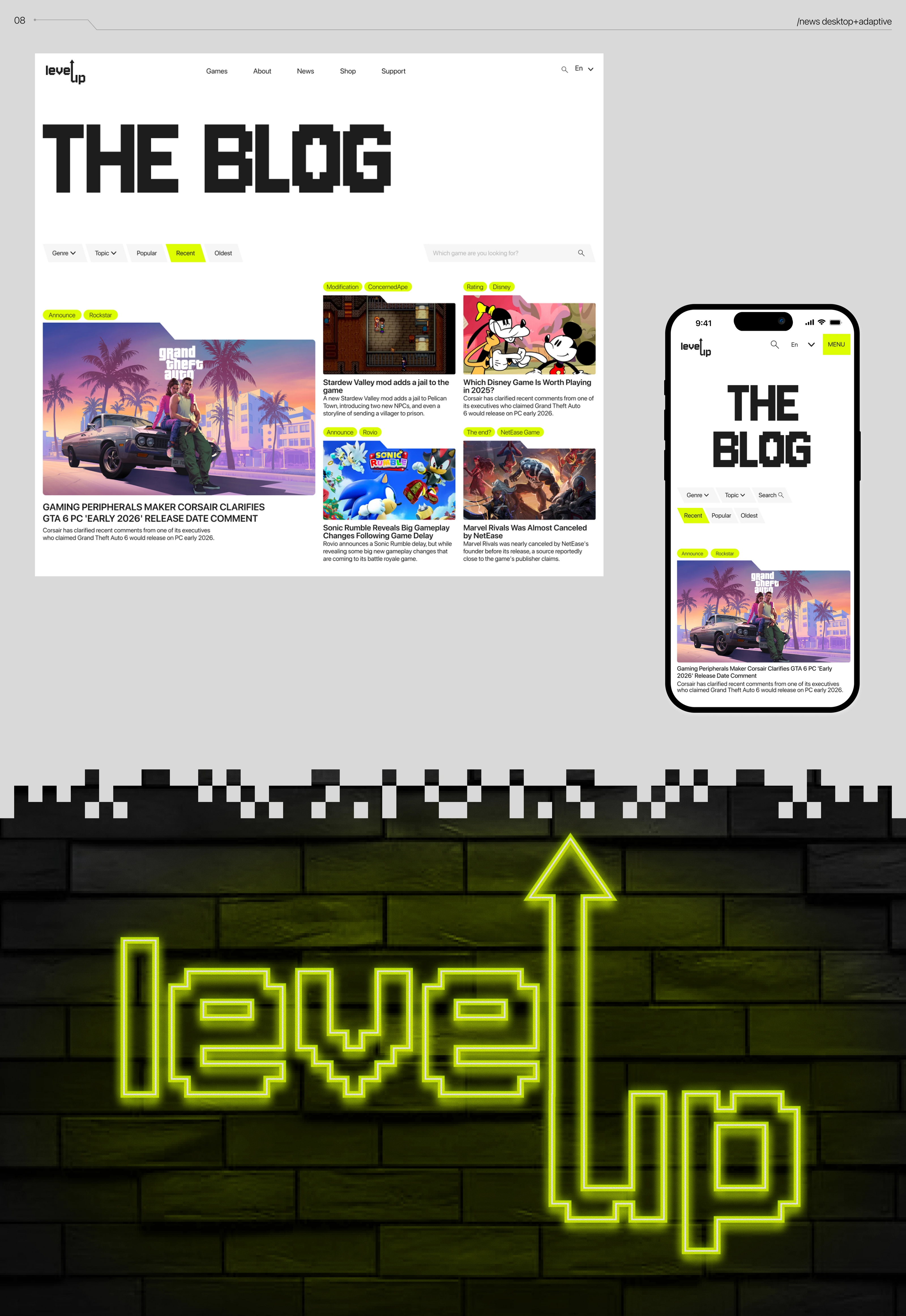 LEVEL UP | VIDEOGAMES DISTRIBUTOR — Изображение №11 — Интерфейсы, Брендинг на Dprofile