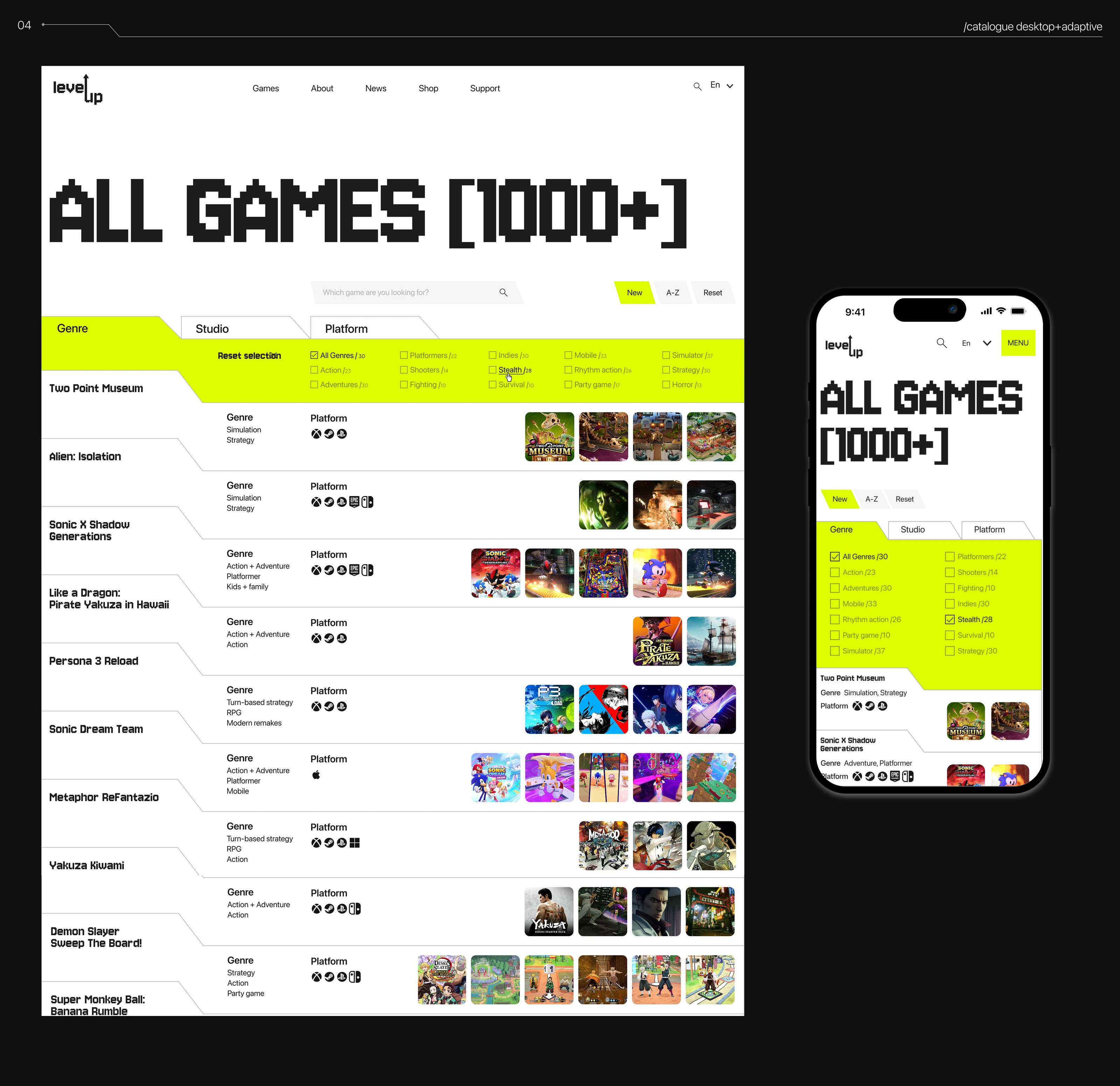 LEVEL UP | VIDEOGAMES DISTRIBUTOR — Изображение №5 — Интерфейсы, Брендинг на Dprofile