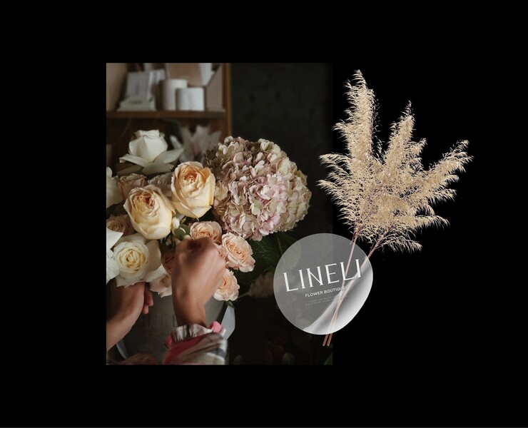 LINELI — логотип, фирменный стиль, визуал [ цветочный ] — Брендинг, Маркетинг на Dprofile