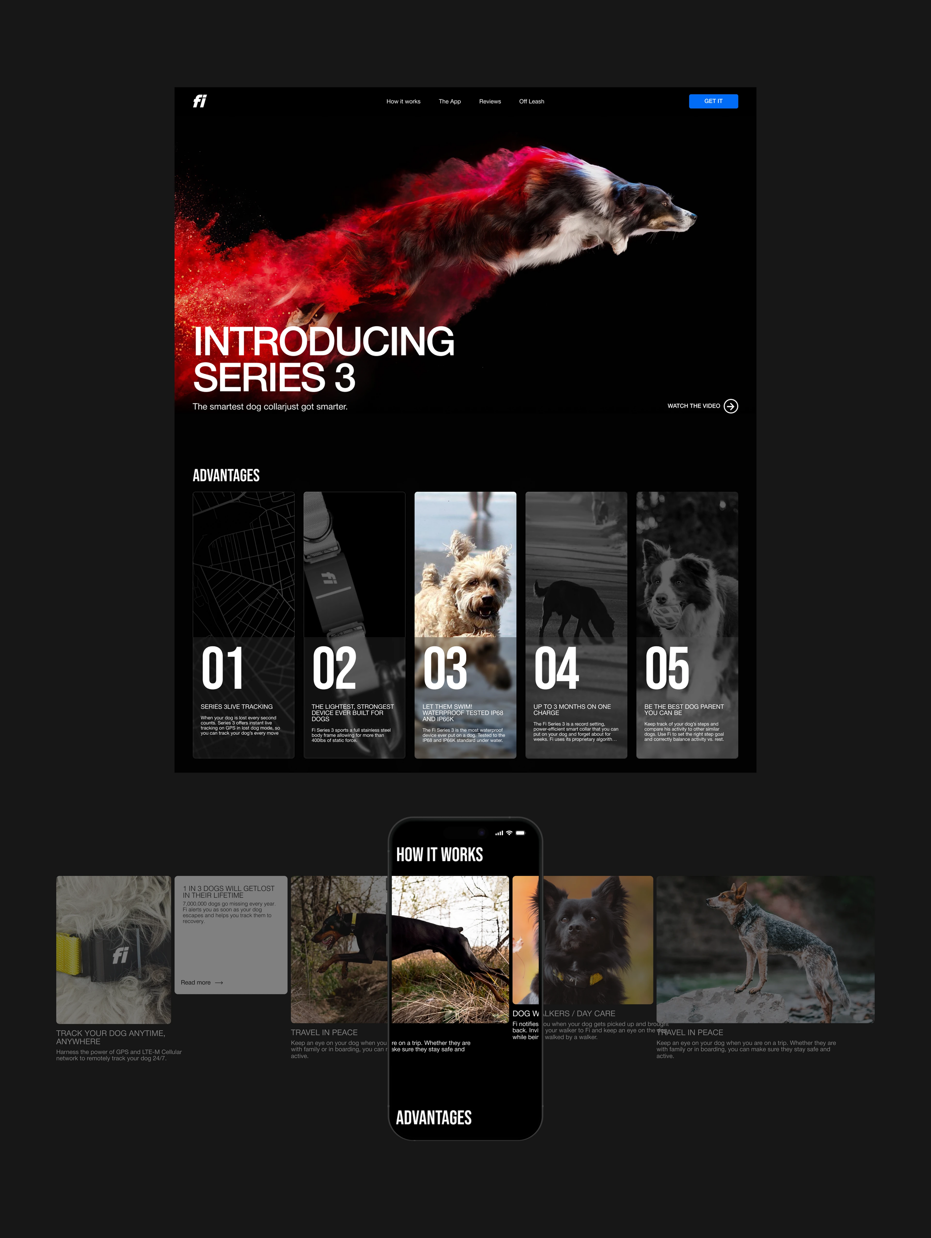 Fi Smart Dog Collar | Landing redesign — Изображение №3 — Интерфейсы, Графика на Dprofile