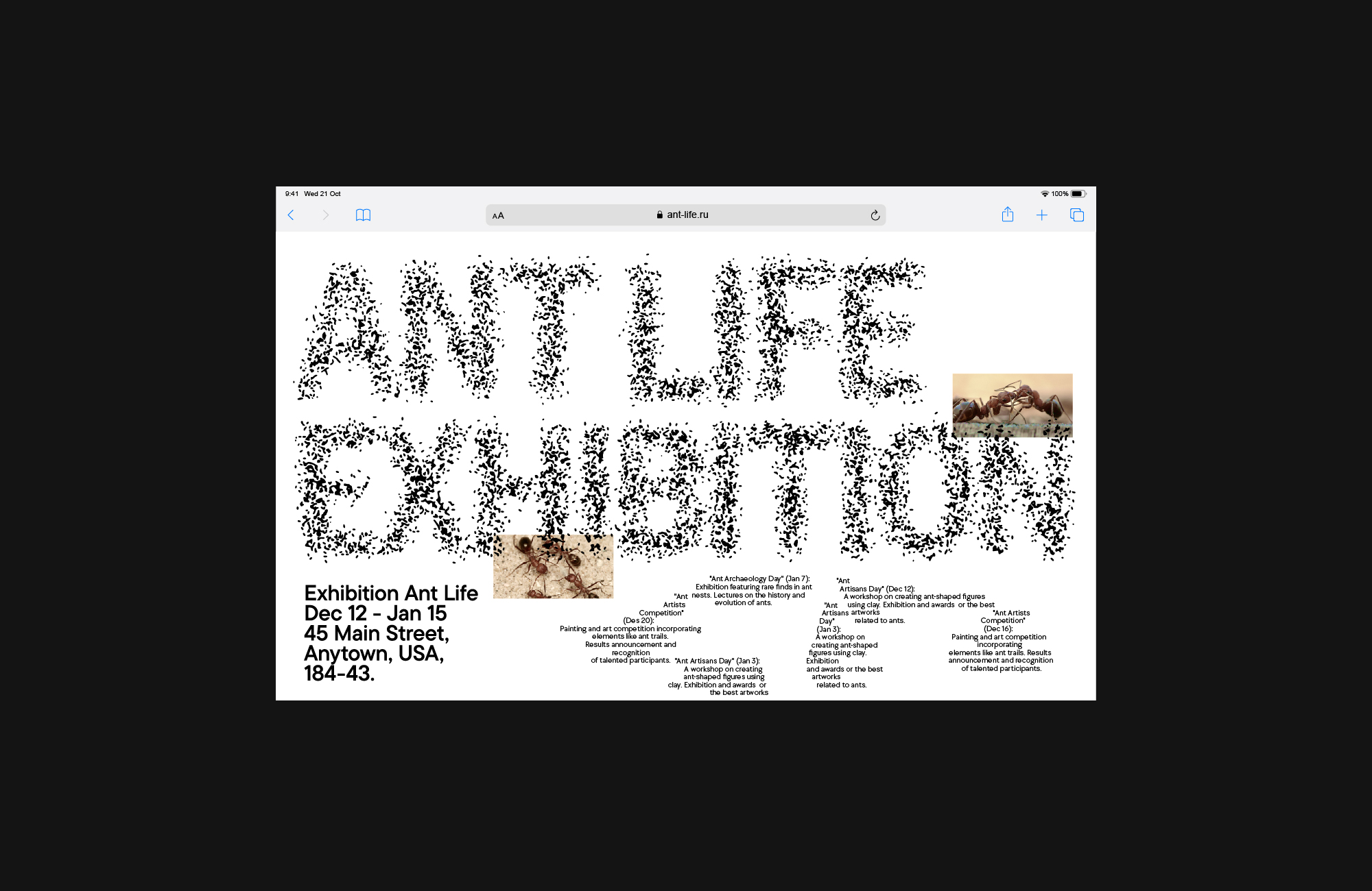 Ant Life Exhibition — Изображение №8 — Брендинг, Графика на Dprofile