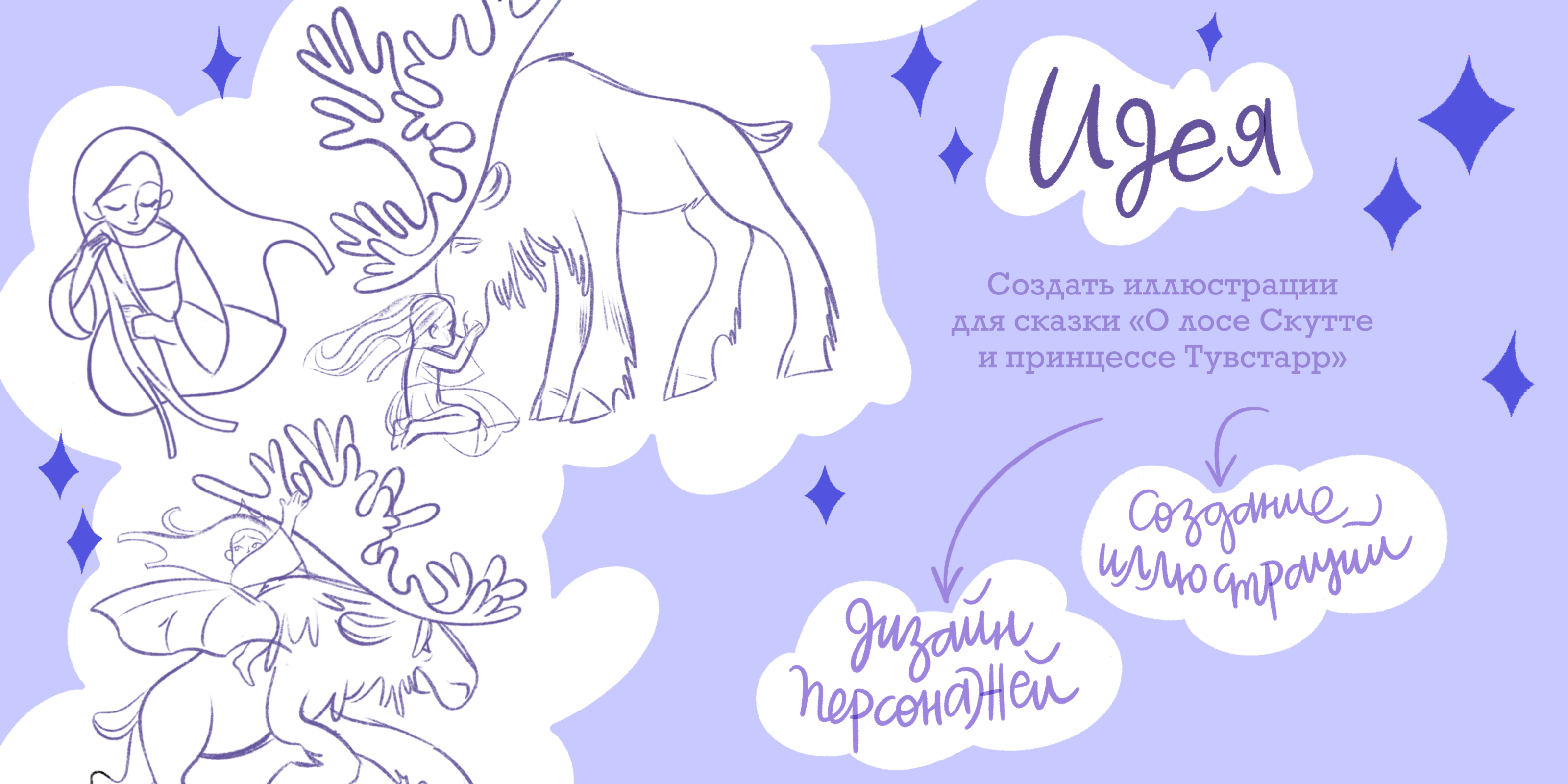 Сказка о лосе Скутте и принцессе Тувстарр — Изображение №2 — Иллюстрация, Графика на Dprofile