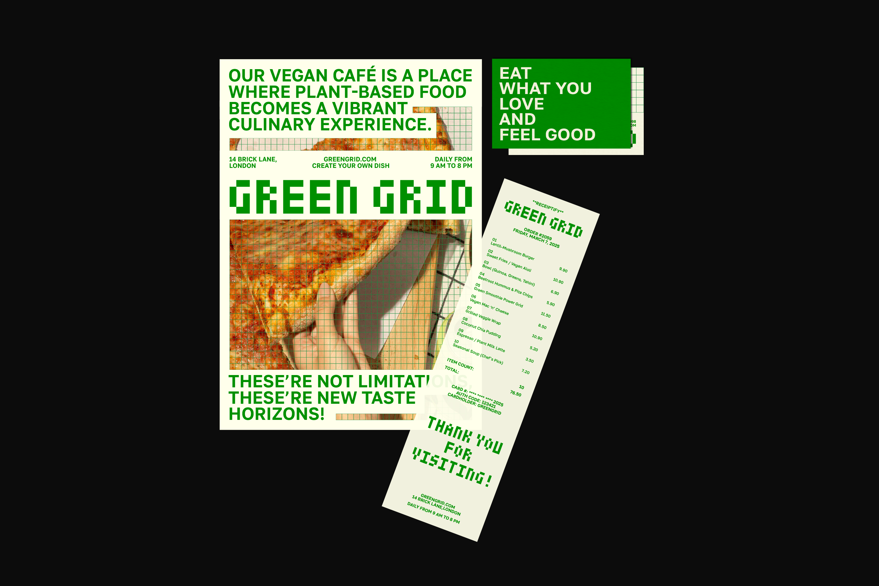 Green Grid / Айдентика для веганкафе — Изображение №14 — Брендинг на Dprofile