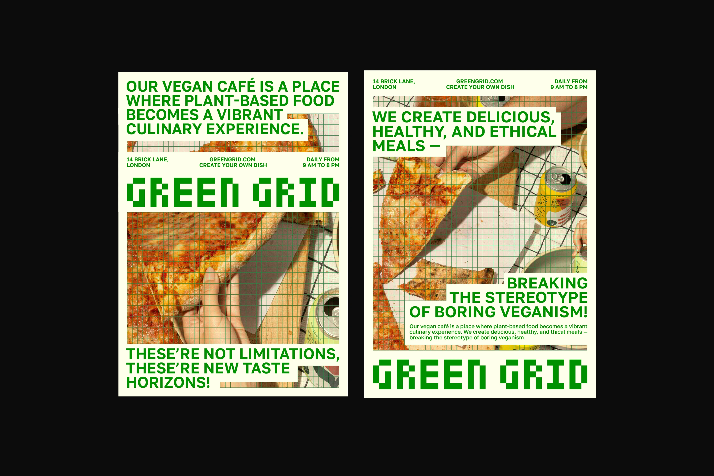 Green Grid / Айдентика для веганкафе — Изображение №4 — Брендинг на Dprofile