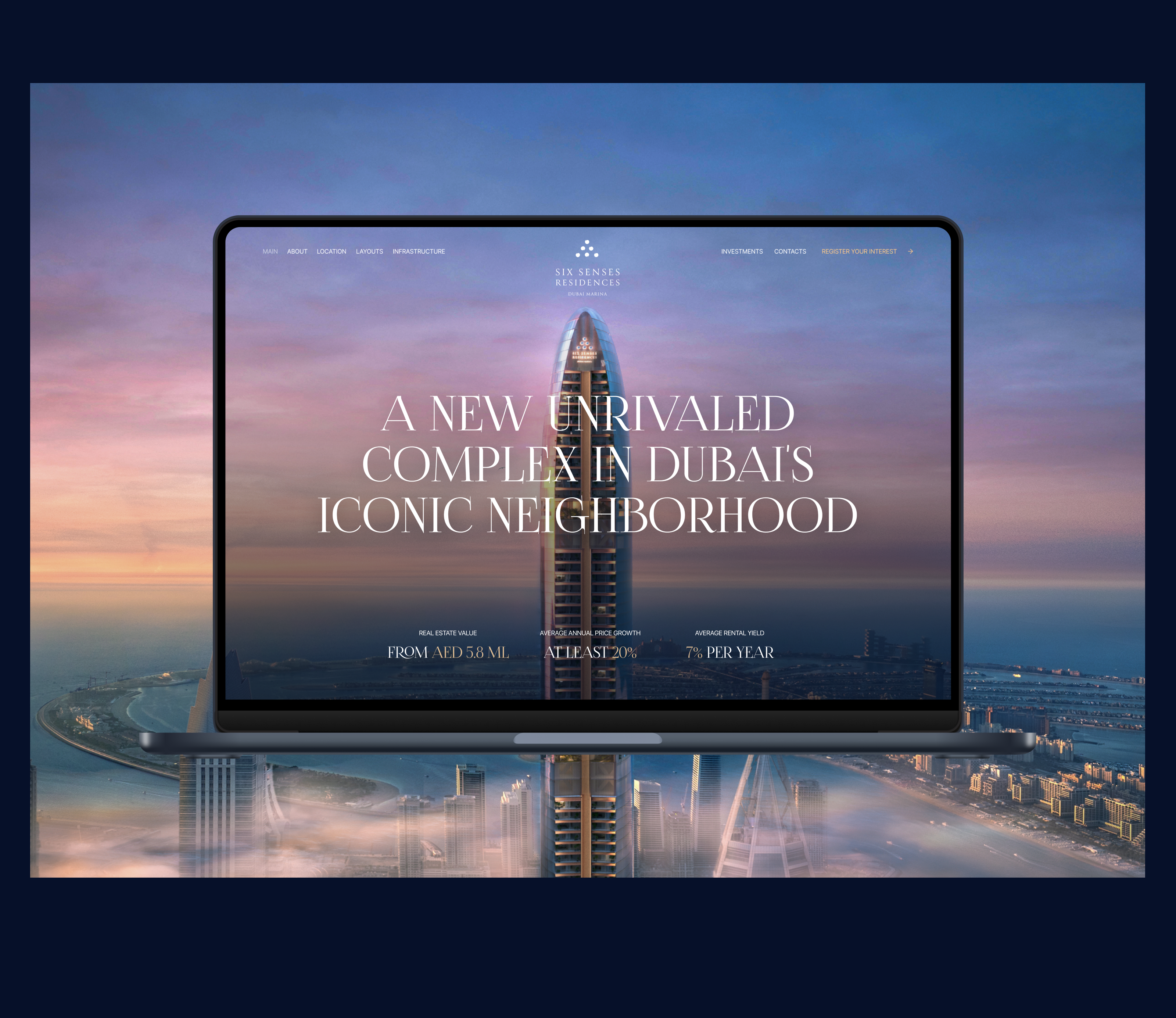 Six Senses Residences — Dubai Marina — Изображение №2 — Интерфейсы, Анимация на Dprofile