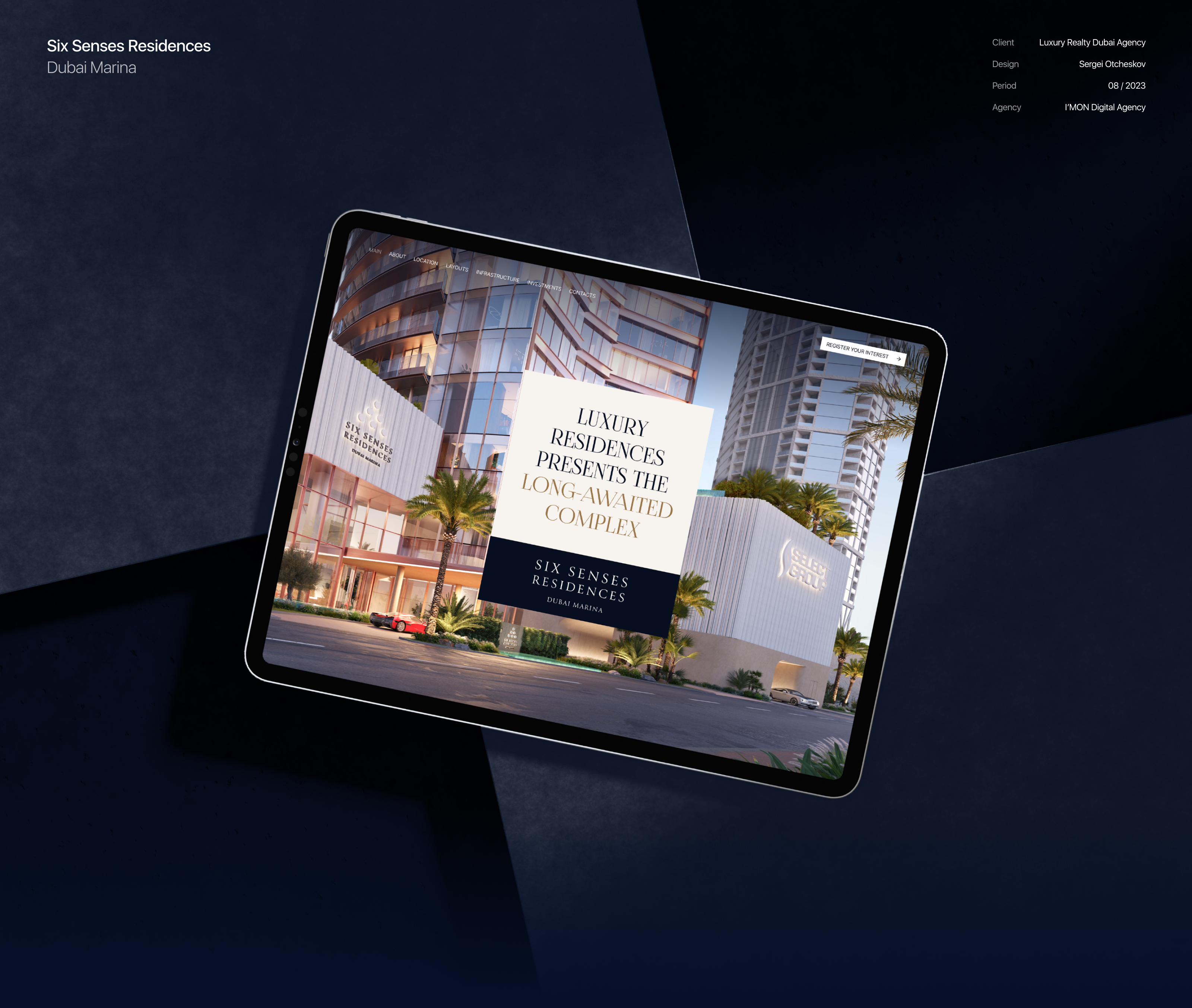 Six Senses Residences — Dubai Marina — Изображение №1 — Интерфейсы, Анимация на Dprofile
