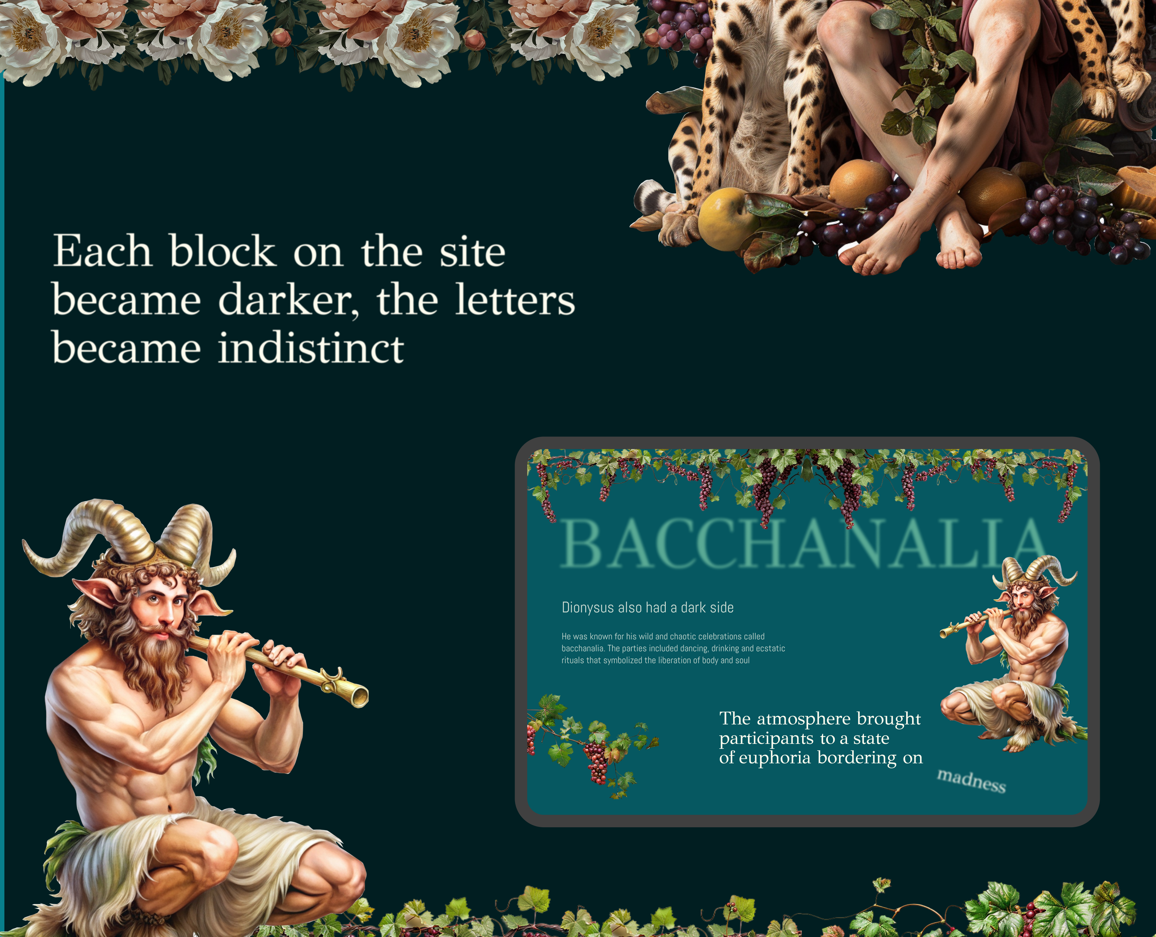 Creative site about Dionysus — Изображение №6 — Интерфейсы, Графика на Dprofile
