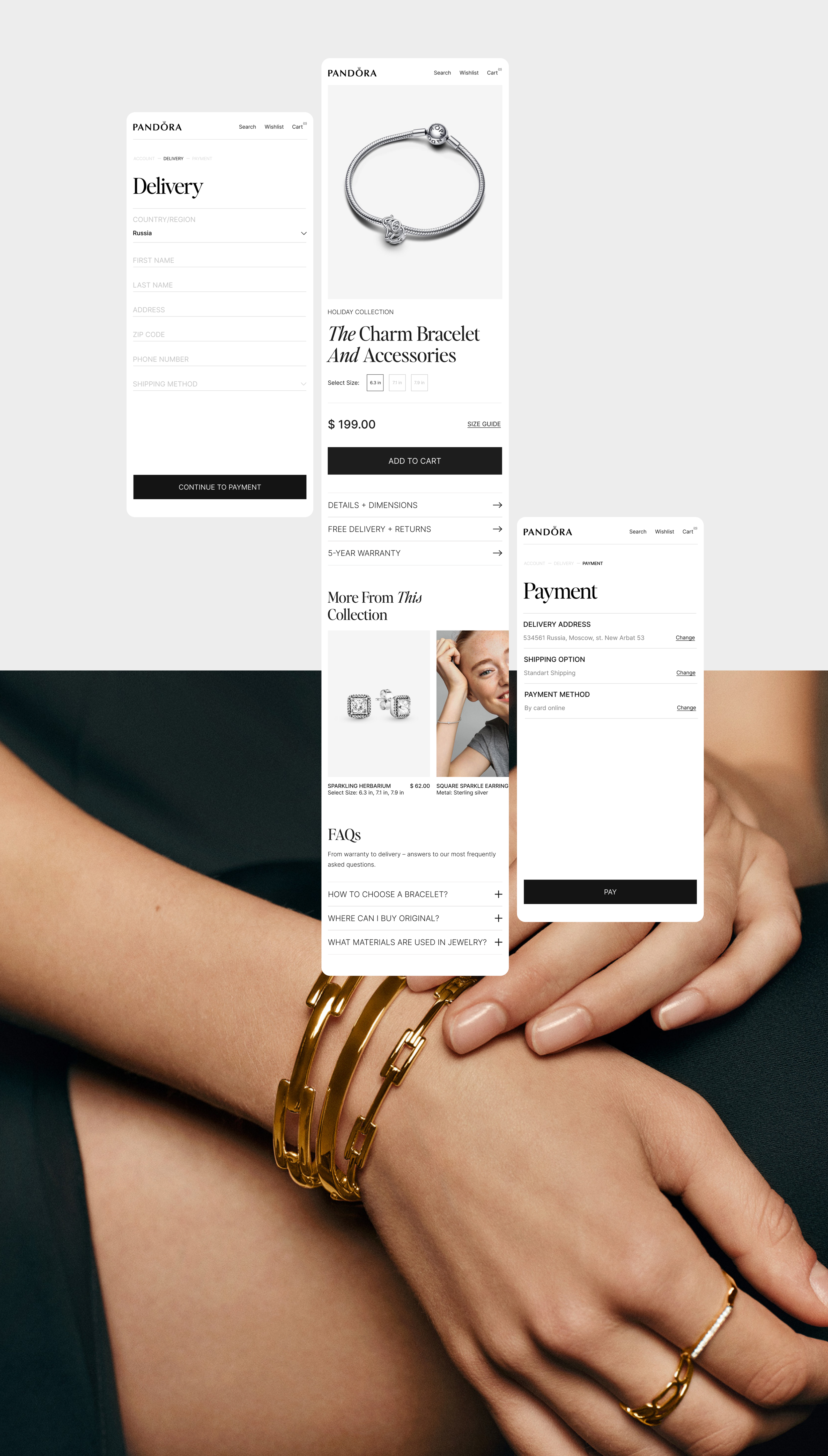 Pandora E-commerce — Изображение №14 — Интерфейсы, Брендинг на Dprofile