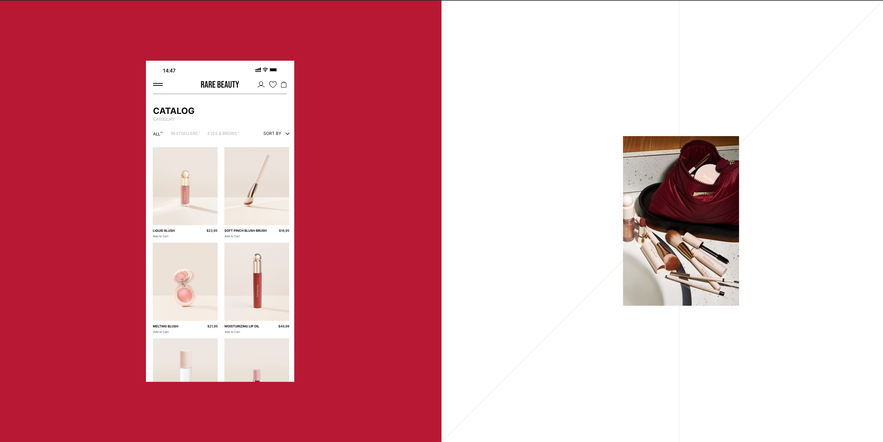 RARE BEAUTY Online store | Wedsite design | E-commerce — Изображение №8 — Интерфейсы на Dprofile